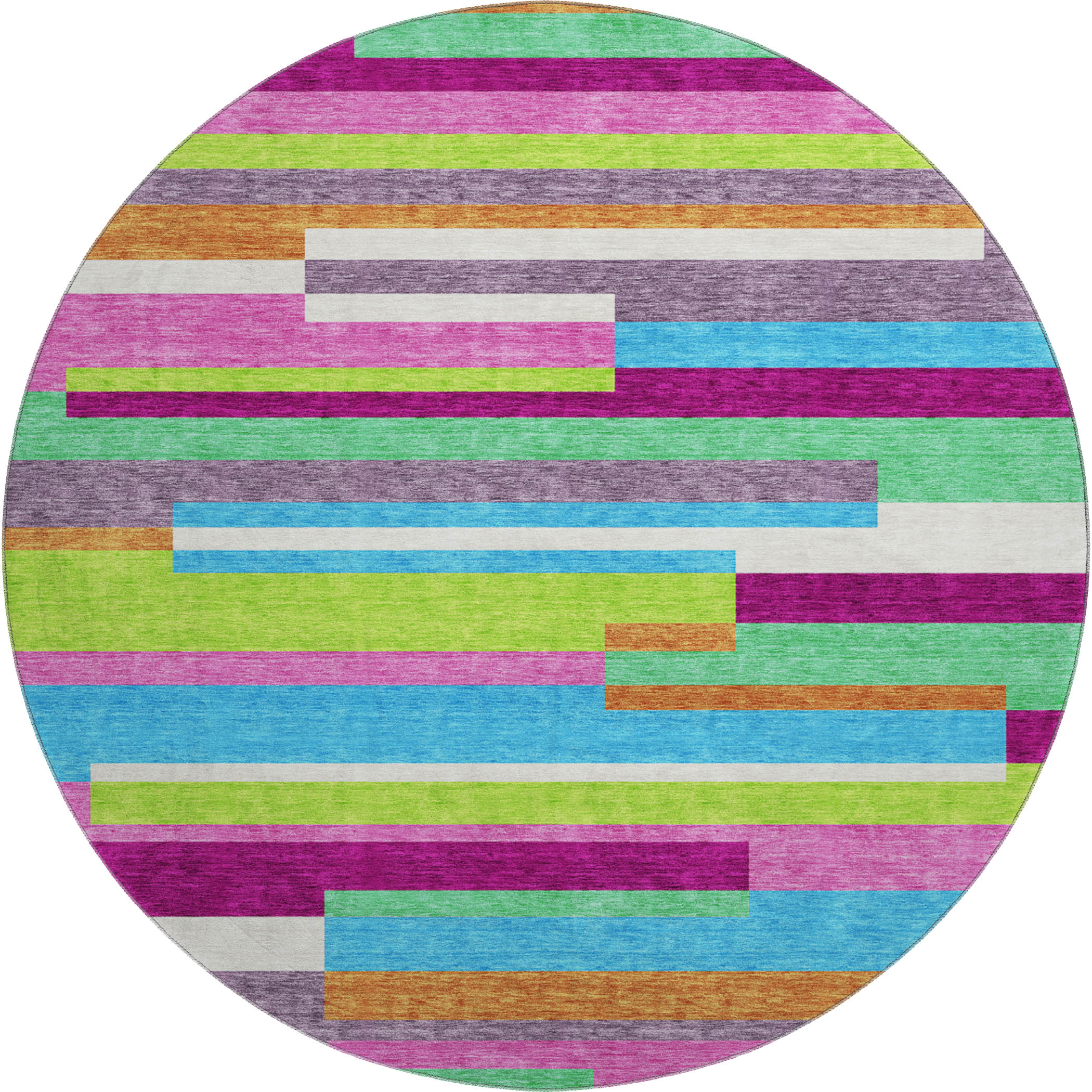 Tallinn Machine Washable Transitional Lavender Purple Rug 8' x 8' #shape_Round