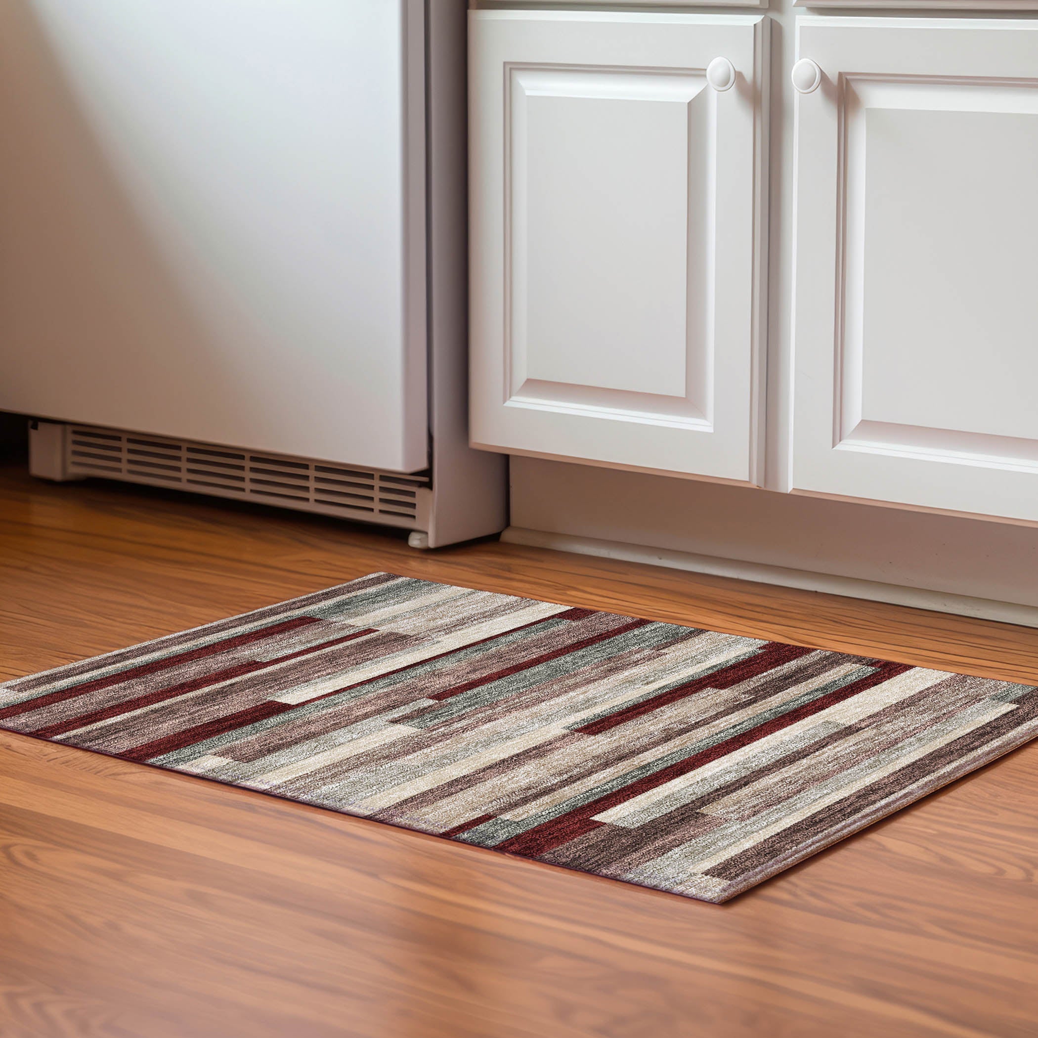 Tallinn Machine Washable Transitional Merlot Red Rug 1'8" x 2'6" #shape_Rectangle