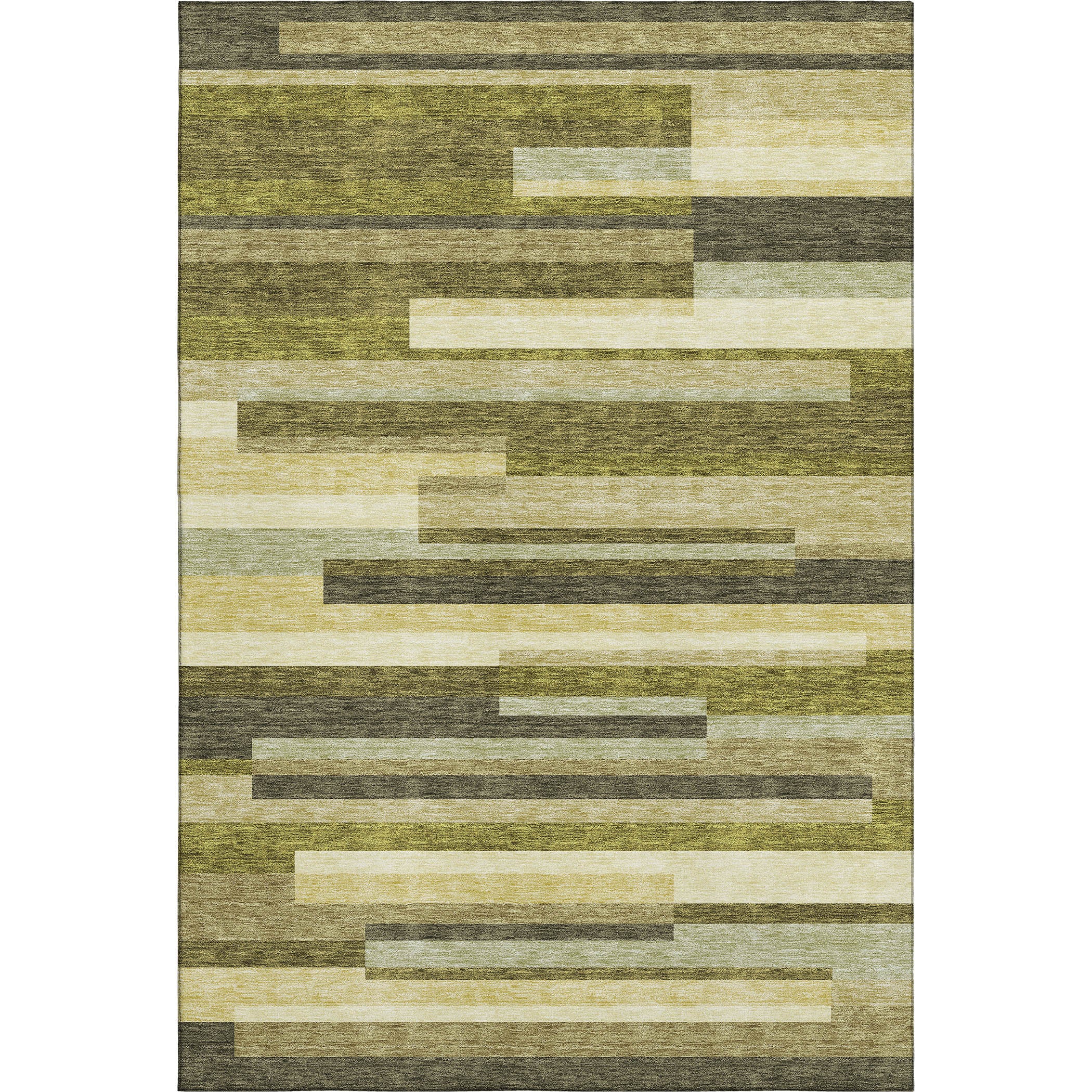Tallinn Machine Washable Transitional Olive Green Rug 2'6" x 3'10" #shape_Rectangle