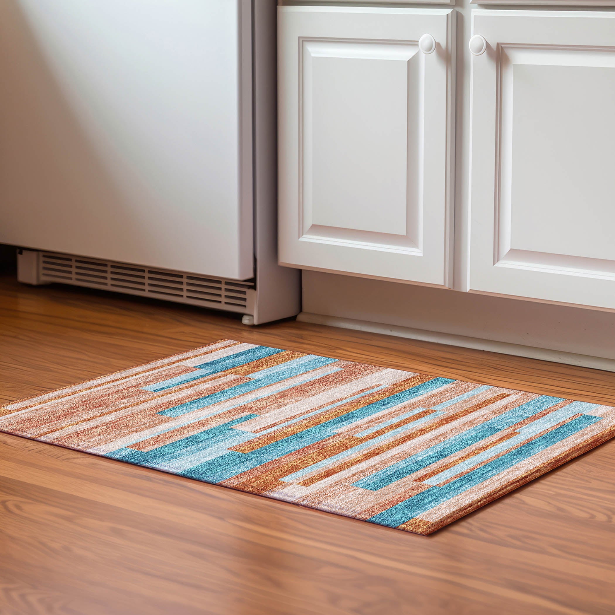 Tallinn Machine Washable Transitional Orange Rug 1'8" x 2'6" #shape_Rectangle