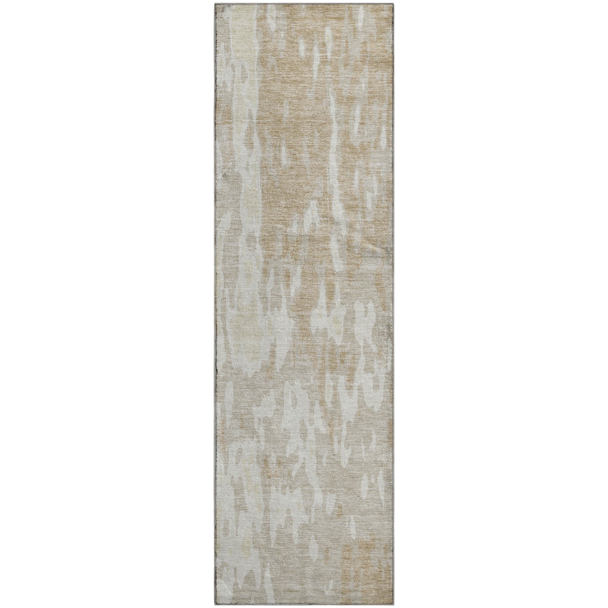 Seoul Machine Washable Transitional Beige Brown Rug 2'3" x 7'6" #shape_Runner