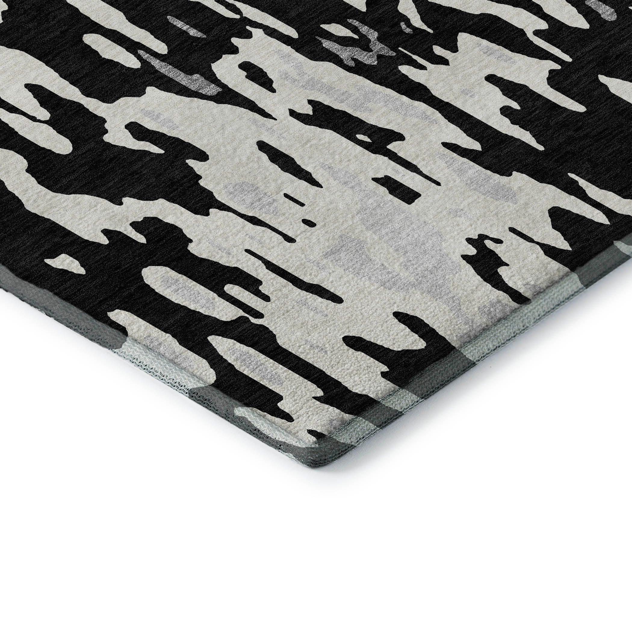 Seoul Machine Washable Transitional Black Rug 1'8" x 2'6" #shape_Rectangle