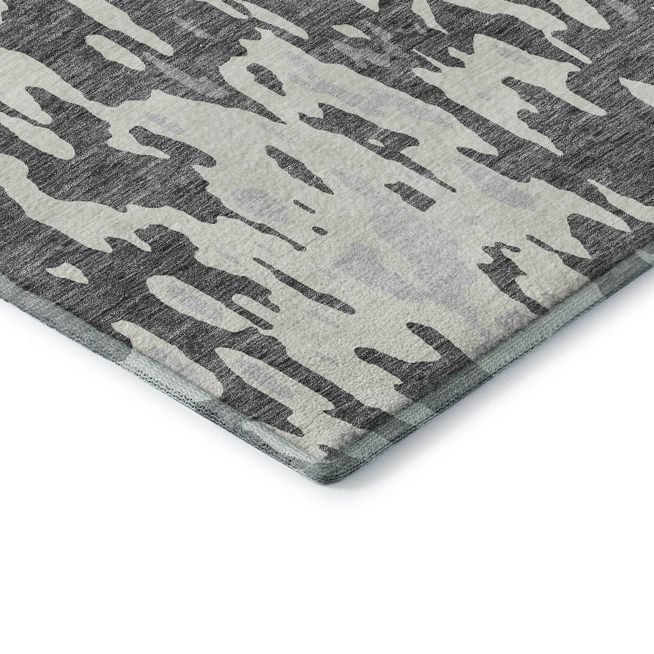 Seoul Machine Washable Transitional Gray Rug 1'8" x 2'6" #shape_Rectangle