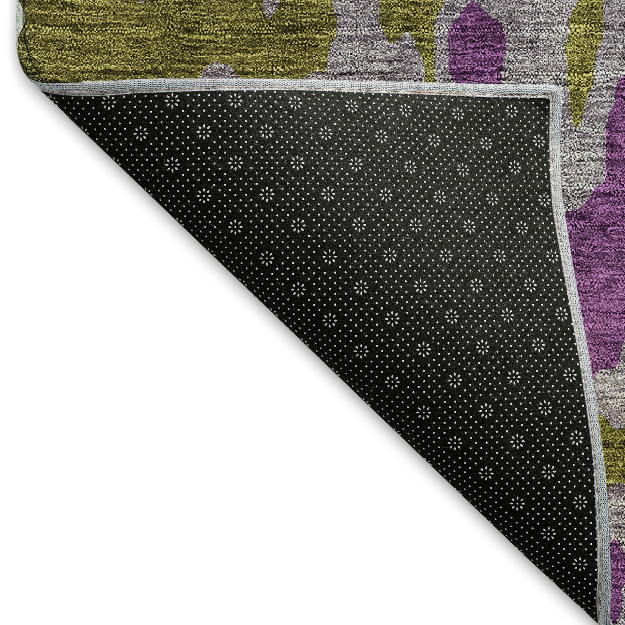 Seoul Machine Washable Transitional Olive Green Rug 1'8" x 2'6" #shape_Rectangle