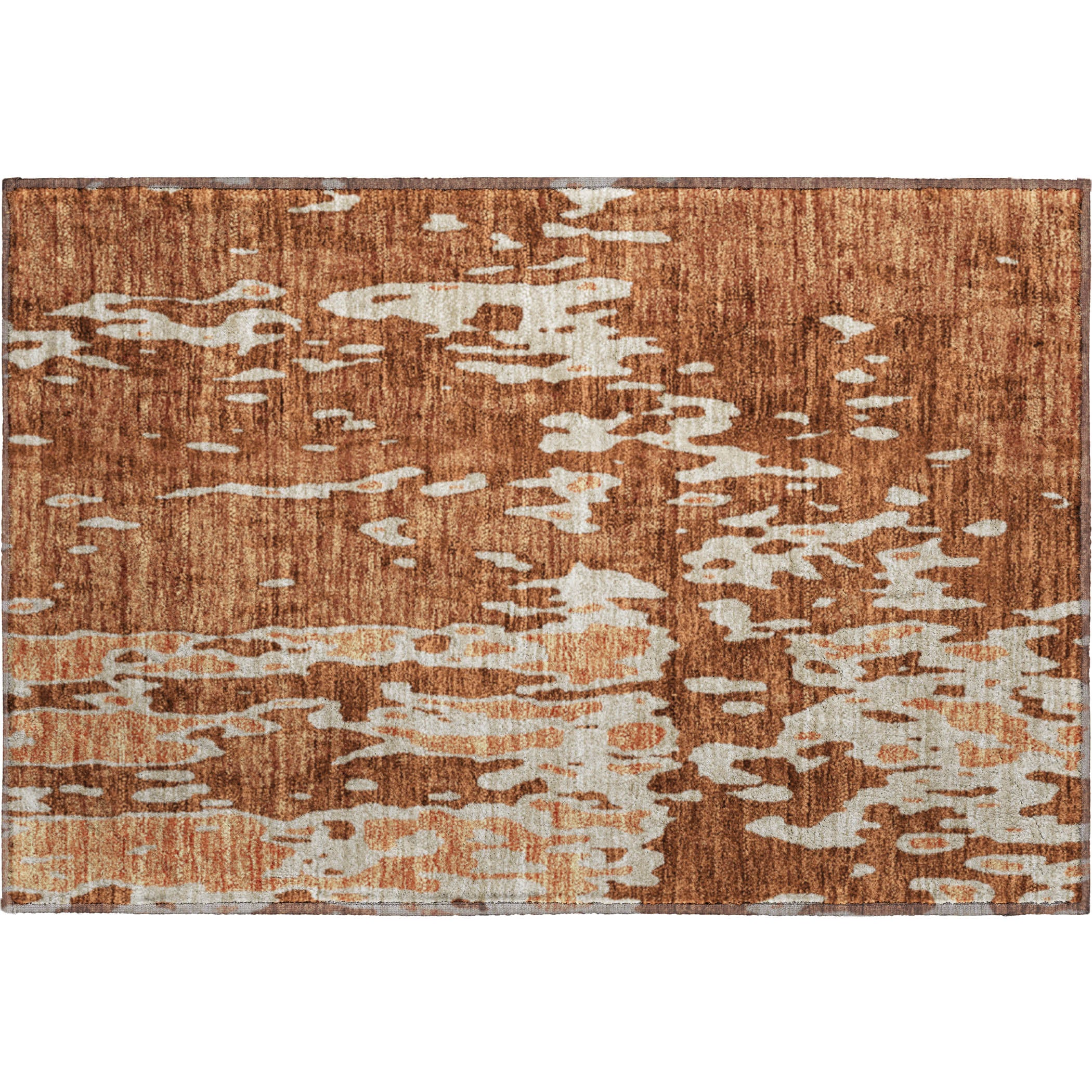 Seoul Machine Washable Transitional Paprika Orange Rug 1'8" x 2'6" #shape_Rectangle