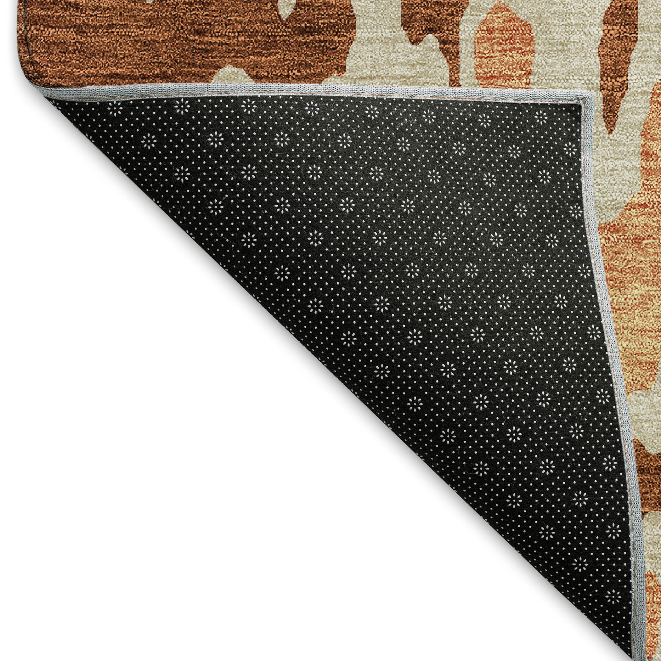 Seoul Machine Washable Transitional Paprika Orange Rug 1'8" x 2'6" #shape_Rectangle