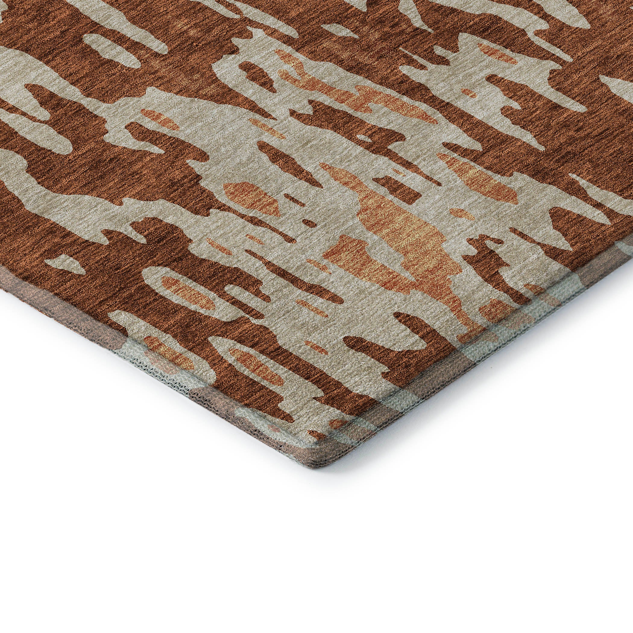 Seoul Machine Washable Transitional Paprika Orange Rug 1'8" x 2'6" #shape_Rectangle