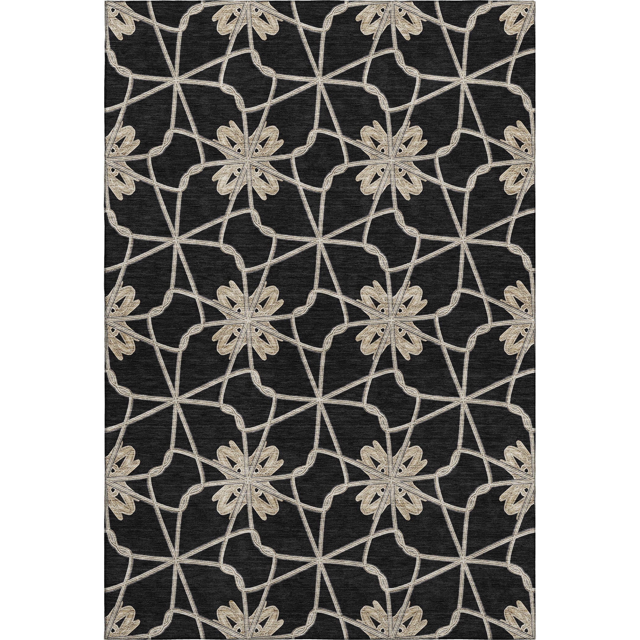 Salzburg Machine Washable Transitional Black Rug 2'6" x 3'10" #shape_Rectangle