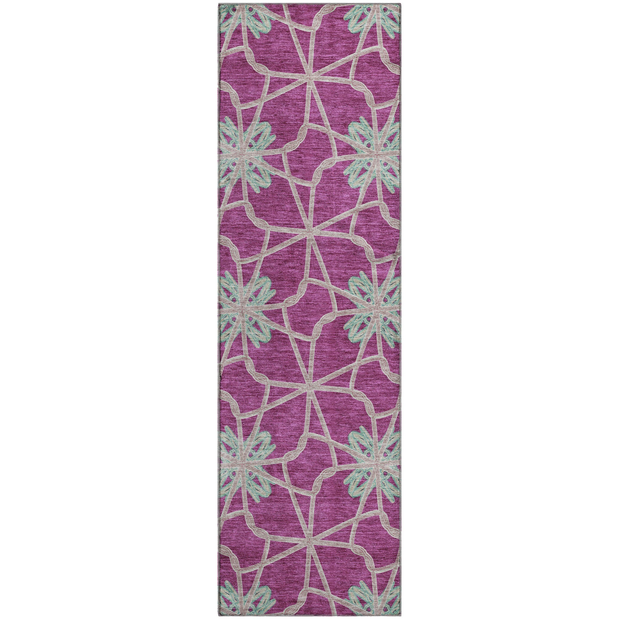 Salzburg Machine Washable Transitional Blush Pink Rug 2'3" x 7'6" #shape_Runner
