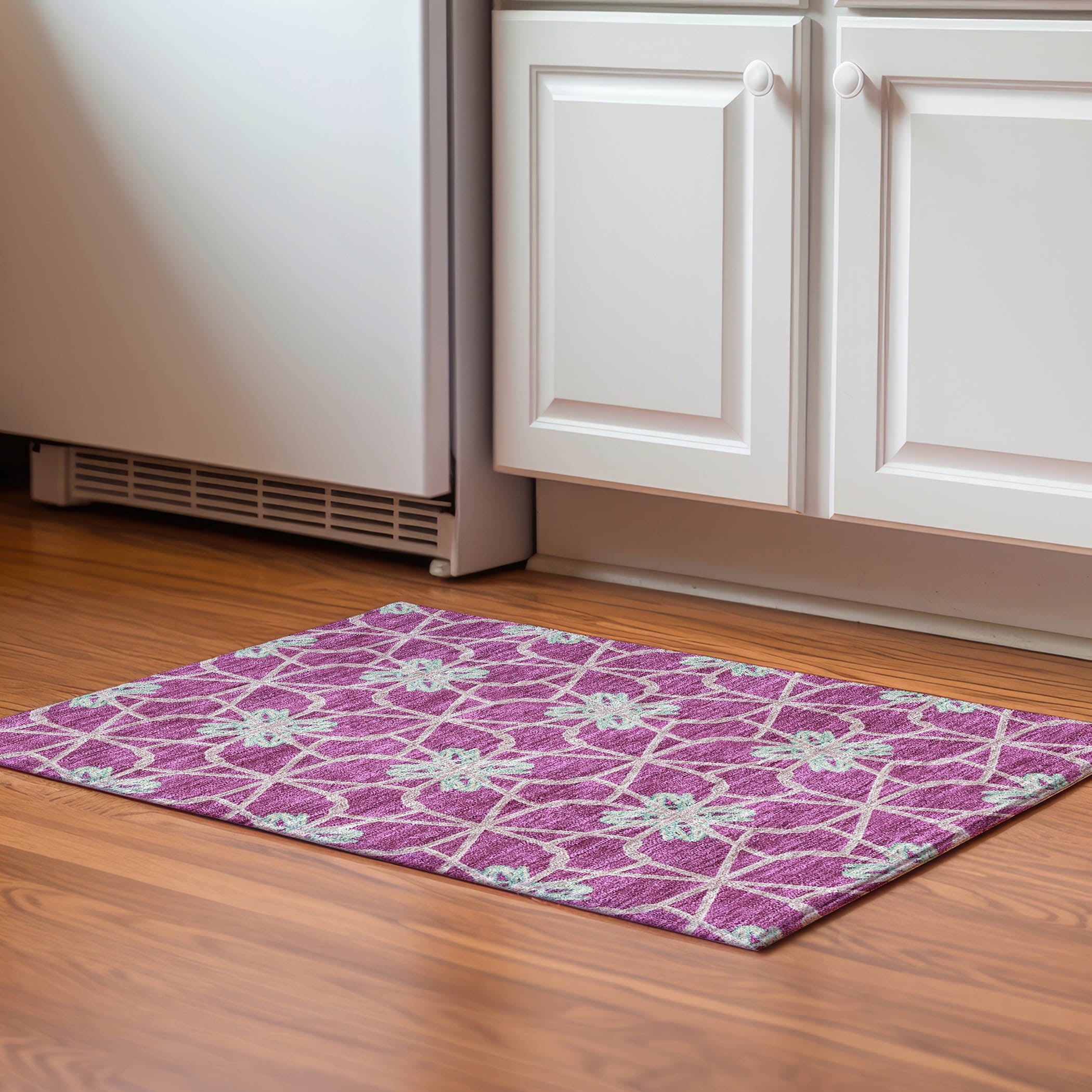 Salzburg Machine Washable Transitional Blush Pink Rug 1'8" x 2'6" #shape_Rectangle