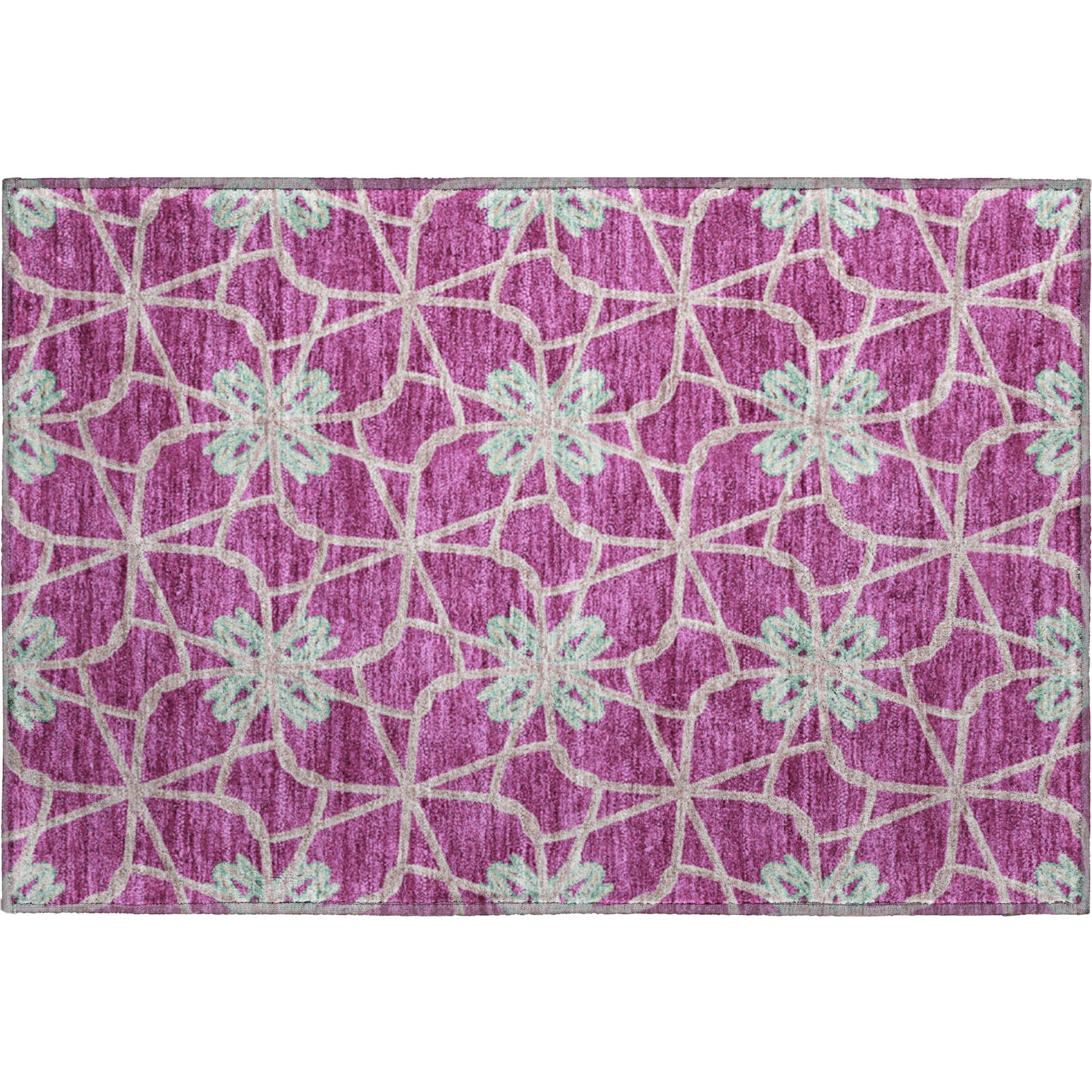 Salzburg Machine Washable Transitional Blush Pink Rug 1'8" x 2'6" #shape_Rectangle