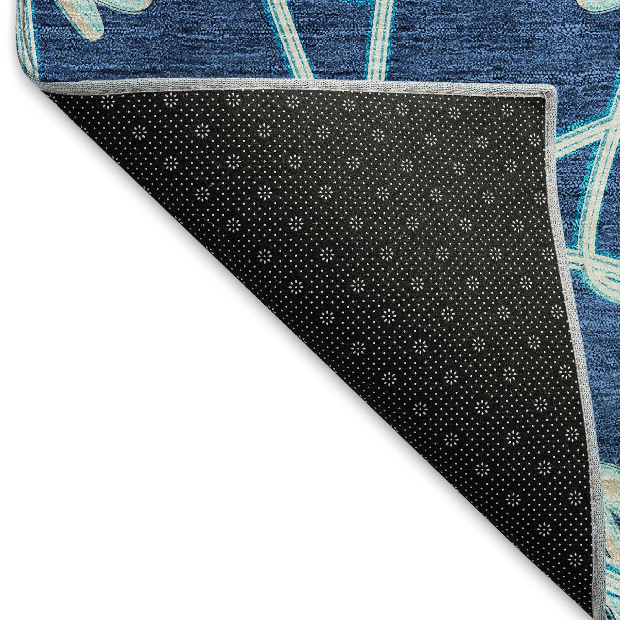 Salzburg Machine Washable Transitional Navy Blue Rug 1'8" x 2'6" #shape_Rectangle