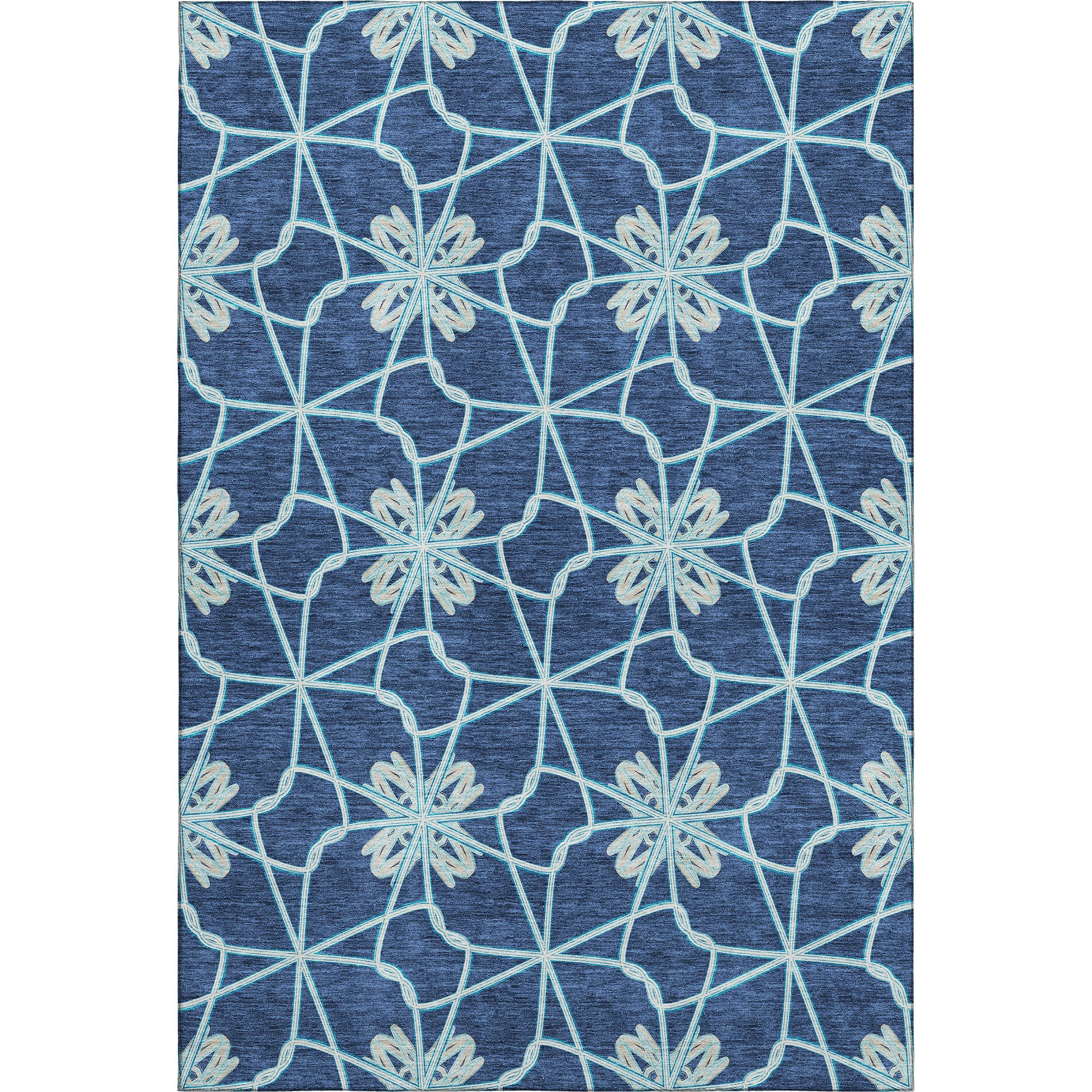 Salzburg Machine Washable Transitional Navy Blue Rug 2'6" x 3'10" #shape_Rectangle
