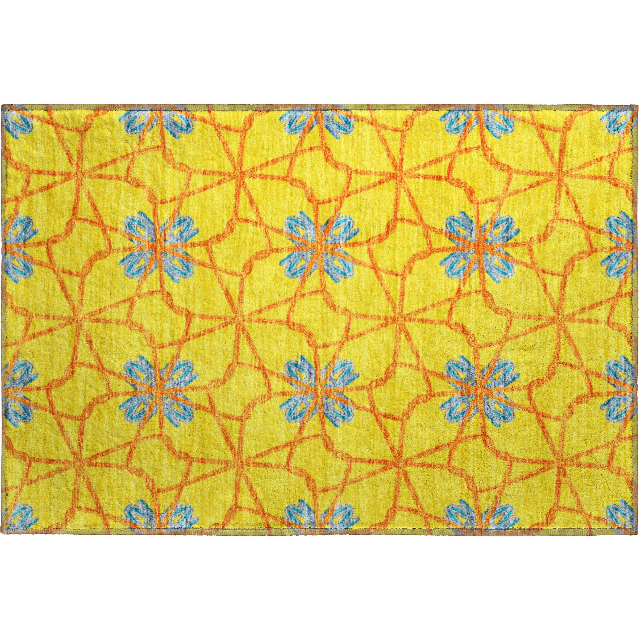 Salzburg Machine Washable Transitional Yellow Gold Rug 1'8" x 2'6" #shape_Rectangle