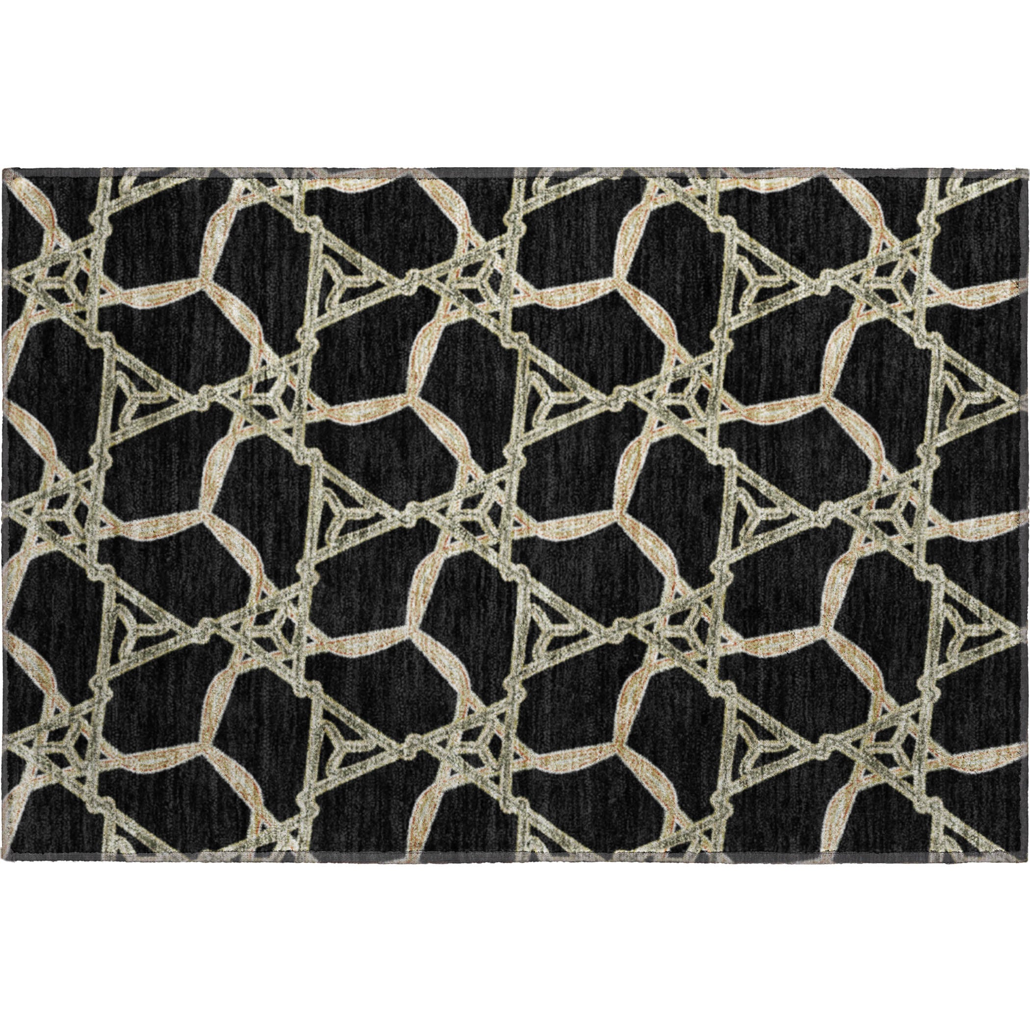 Cusco Machine Washable Transitional Black Rug 1'8" x 2'6" #shape_Rectangle