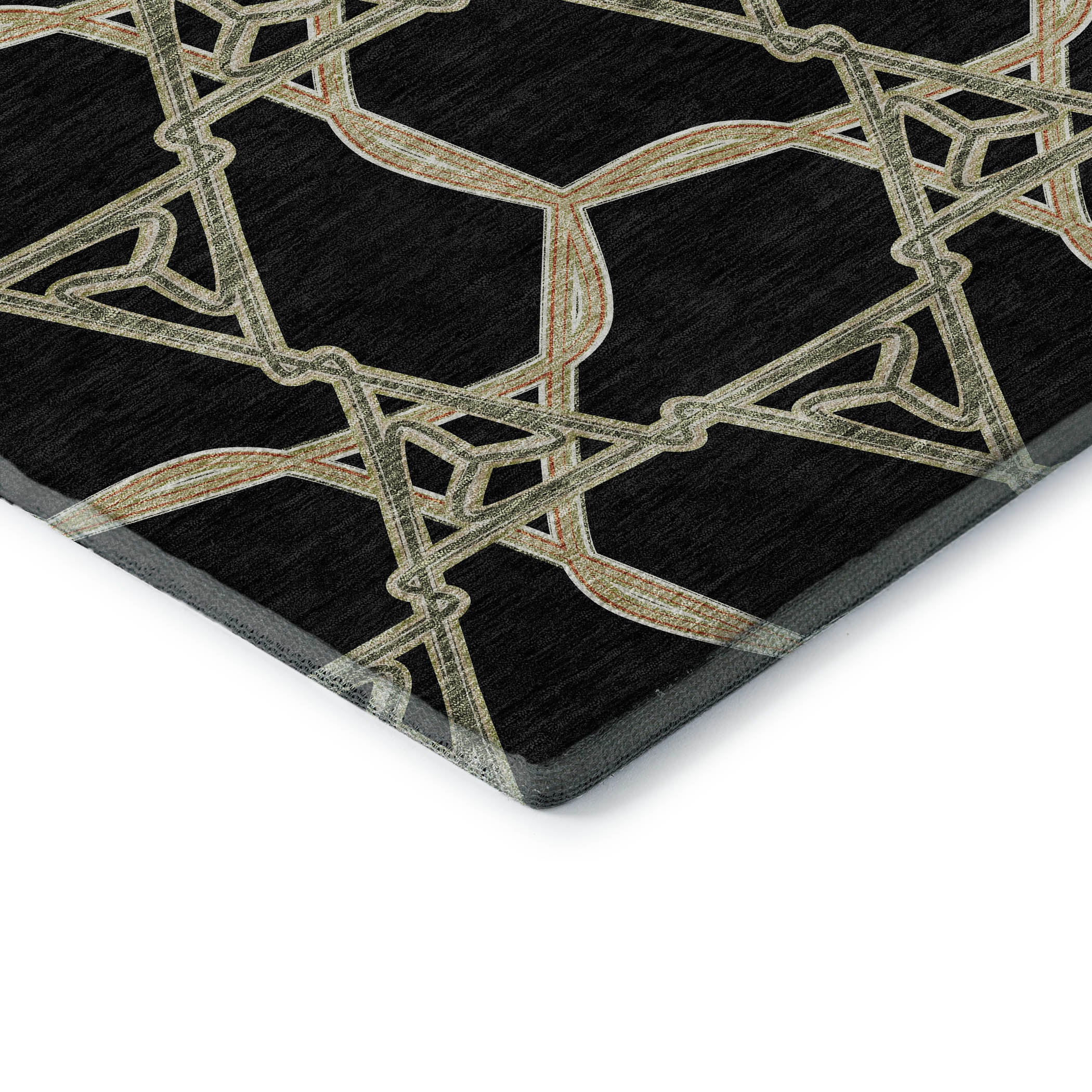Cusco Machine Washable Transitional Black Rug 1'8" x 2'6" #shape_Rectangle
