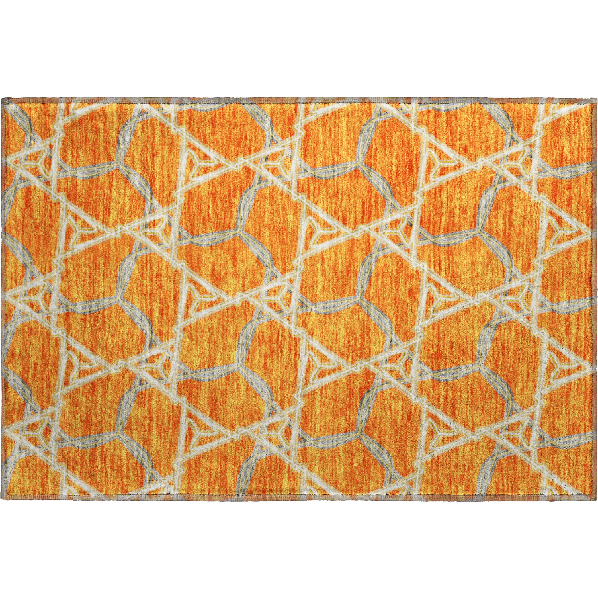 Cusco Machine Washable Transitional Orange Rug 1'8" x 2'6" #shape_Rectangle