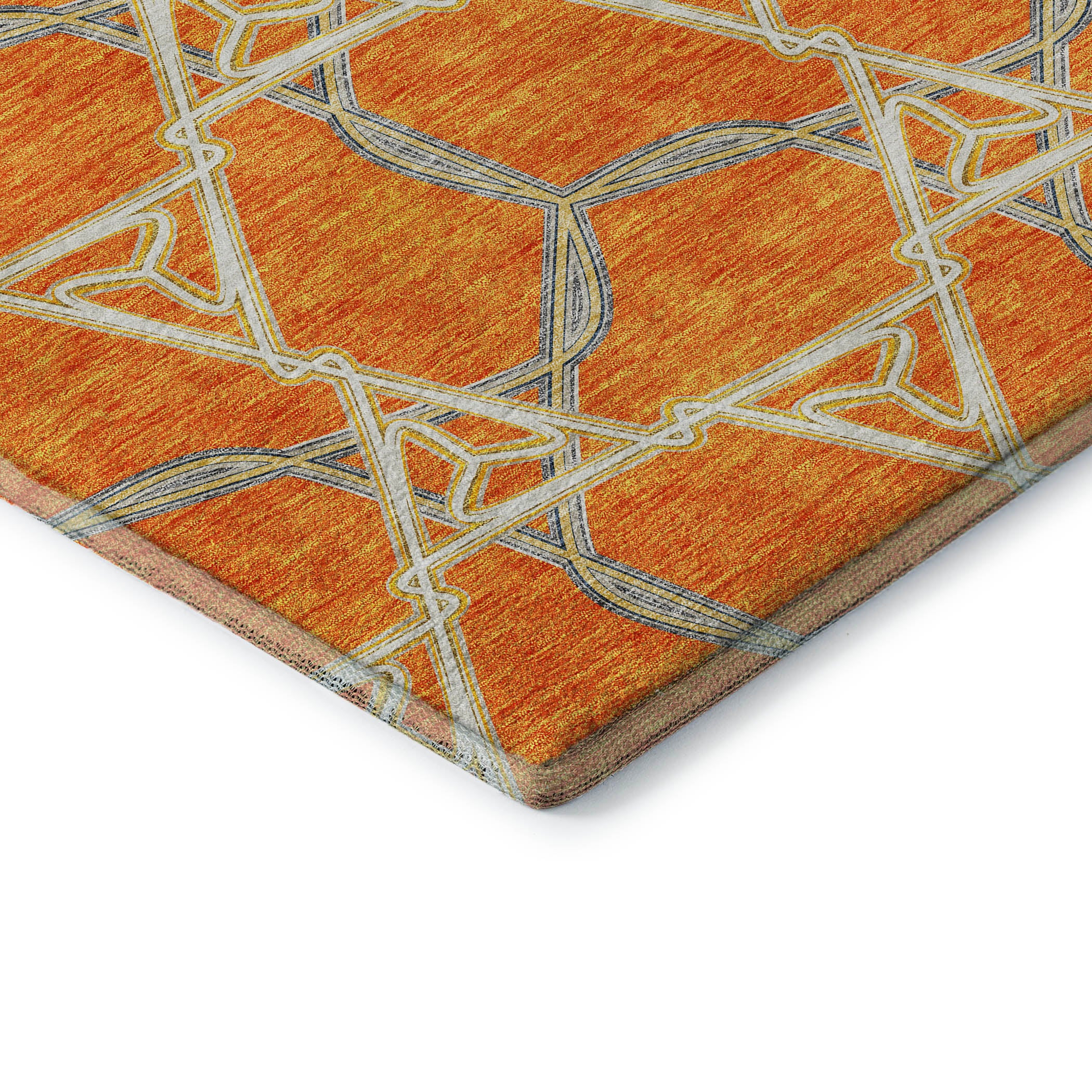 Cusco Machine Washable Transitional Orange Rug 1'8" x 2'6" #shape_Rectangle