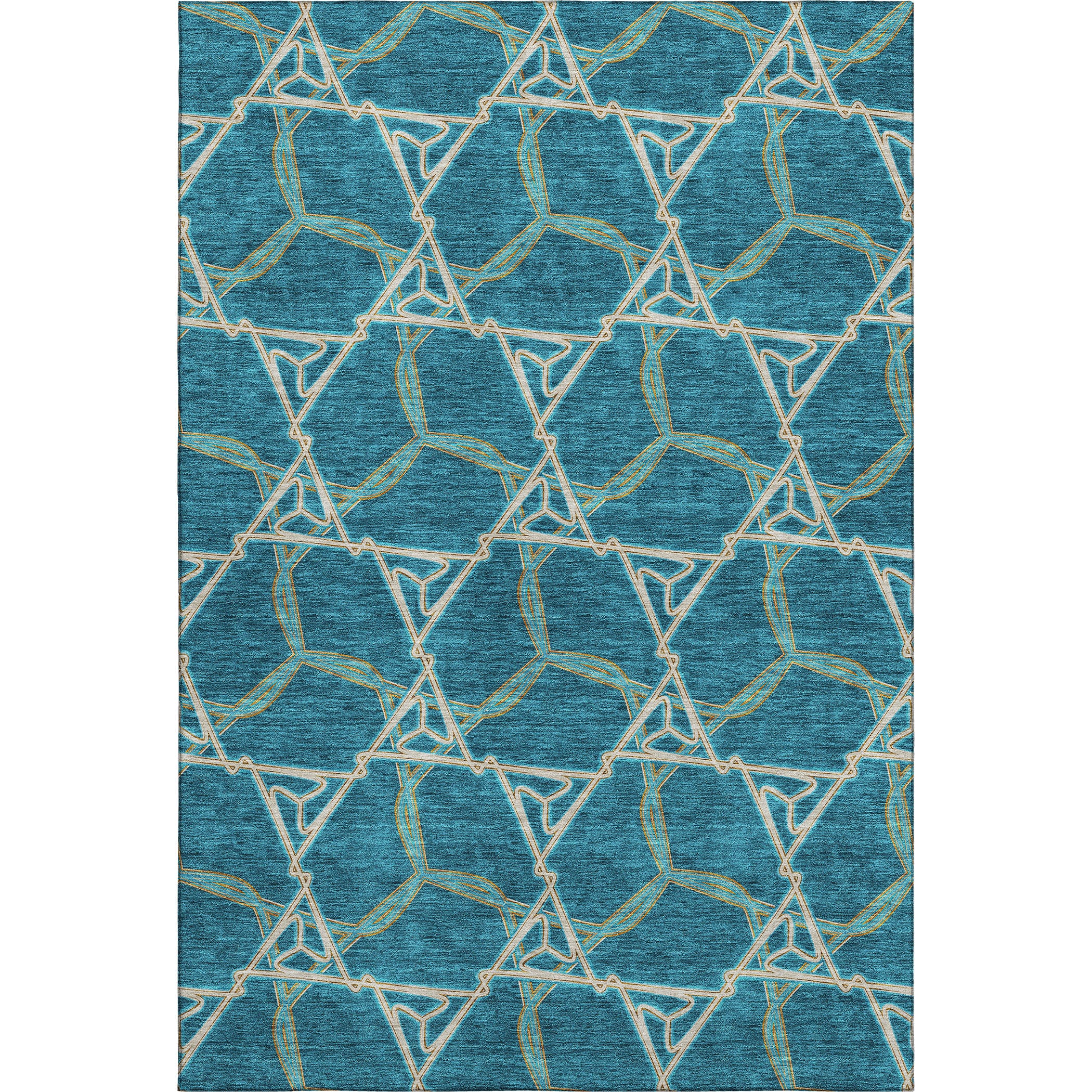 Cusco Machine Washable Transitional Teal Rug 2'6" x 3'10" #shape_Rectangle