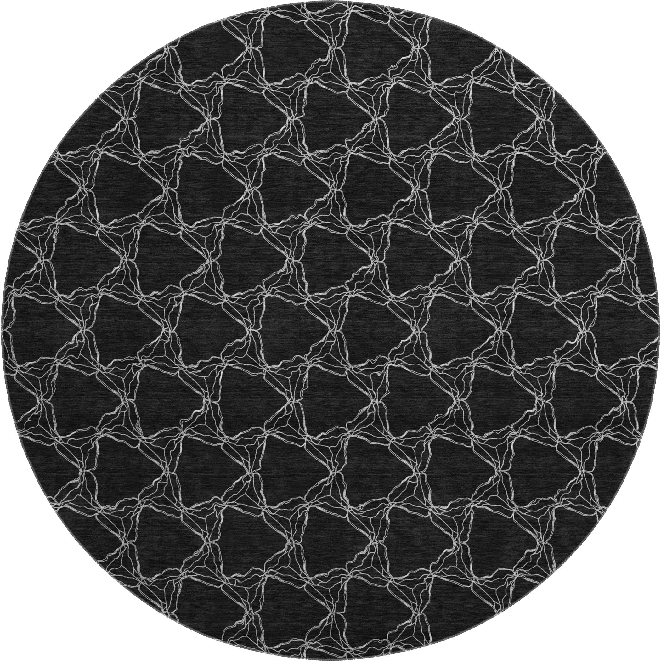 Bergen Machine Washable Transitional Black Rug 8' x 8' #shape_Round
