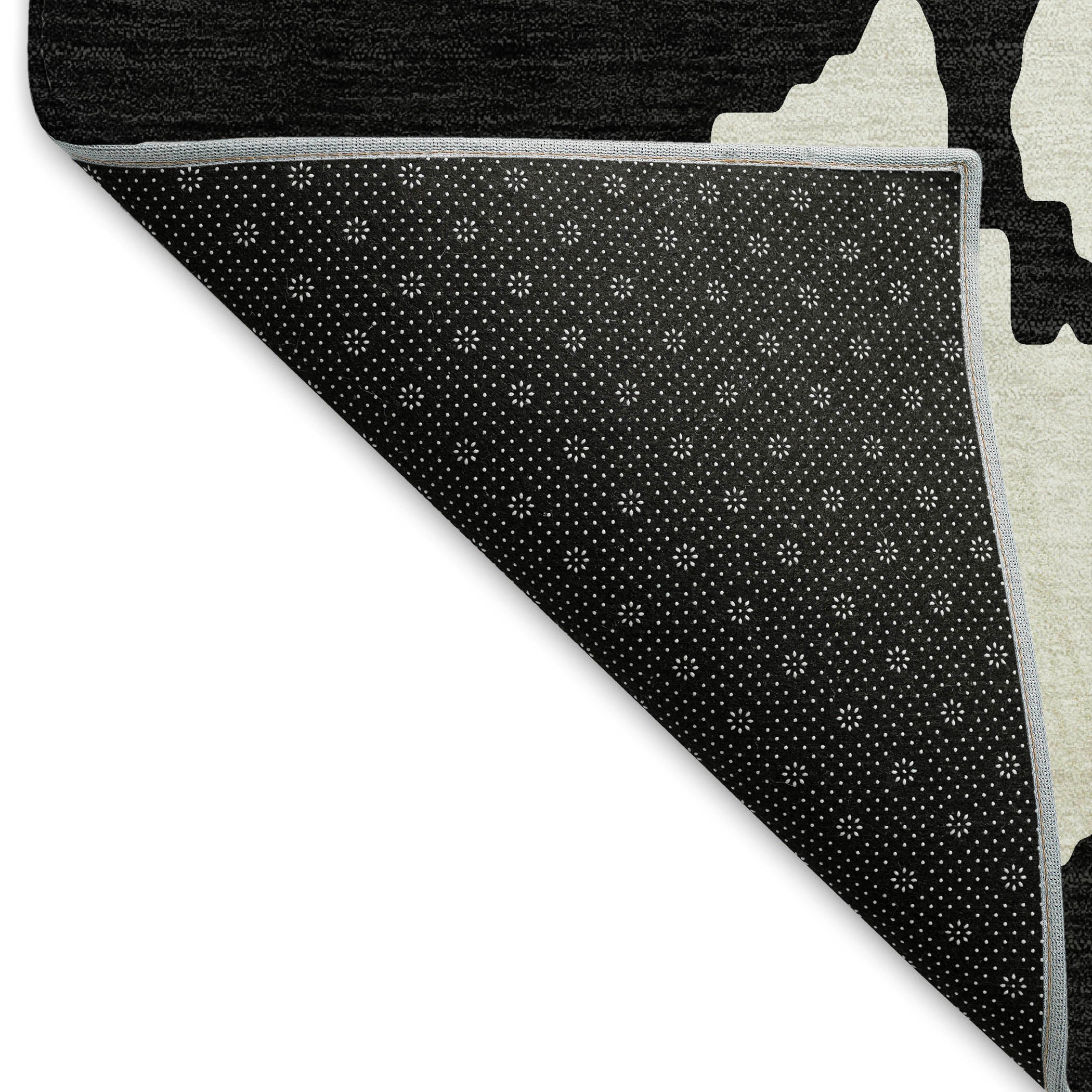 Seville Machine Washable Transitional Black Rug 1'8" x 2'6" #shape_Rectangle