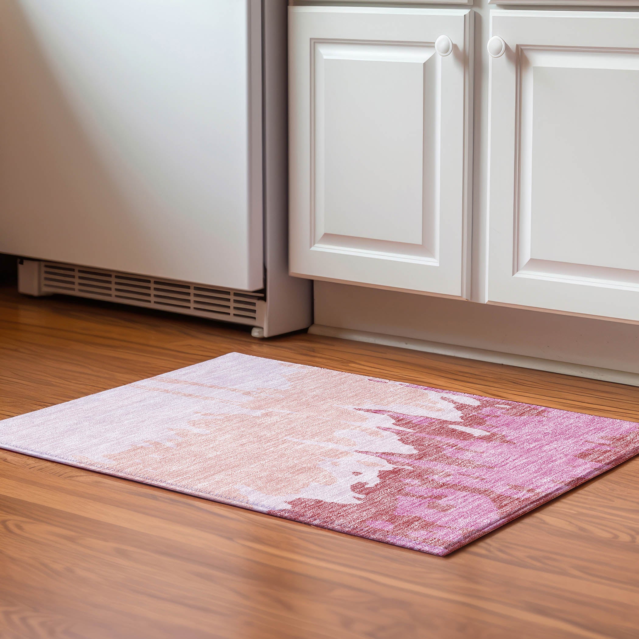 Seville Machine Washable Transitional Blush Pink Rug 1'8" x 2'6" #shape_Rectangle