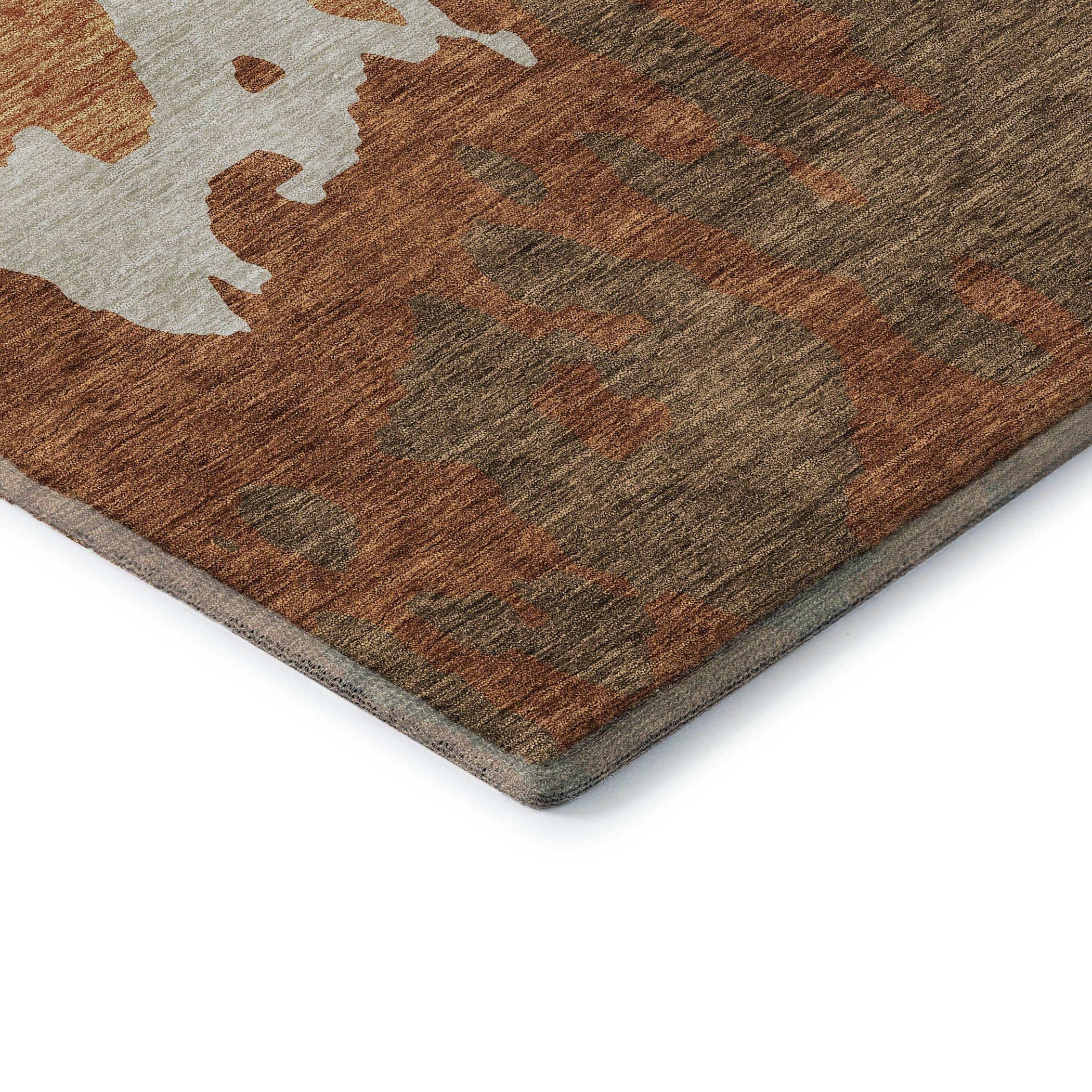 Seville Machine Washable Transitional Paprika Orange Rug 1'8" x 2'6" #shape_Rectangle