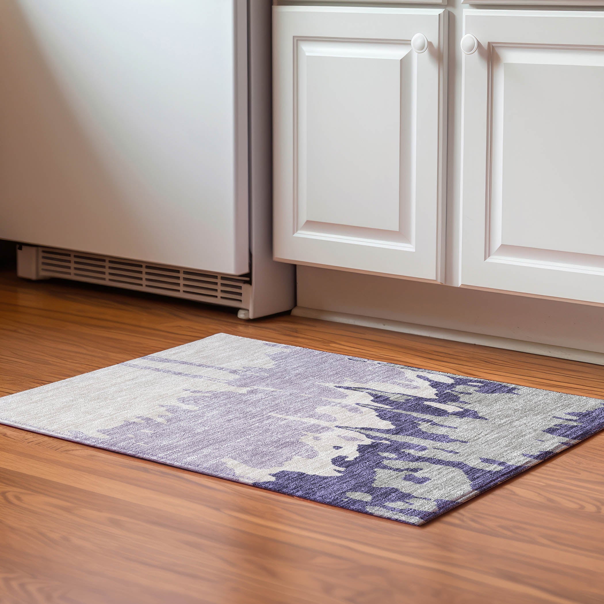 Seville Machine Washable Transitional Purple Rug 1'8" x 2'6" #shape_Rectangle