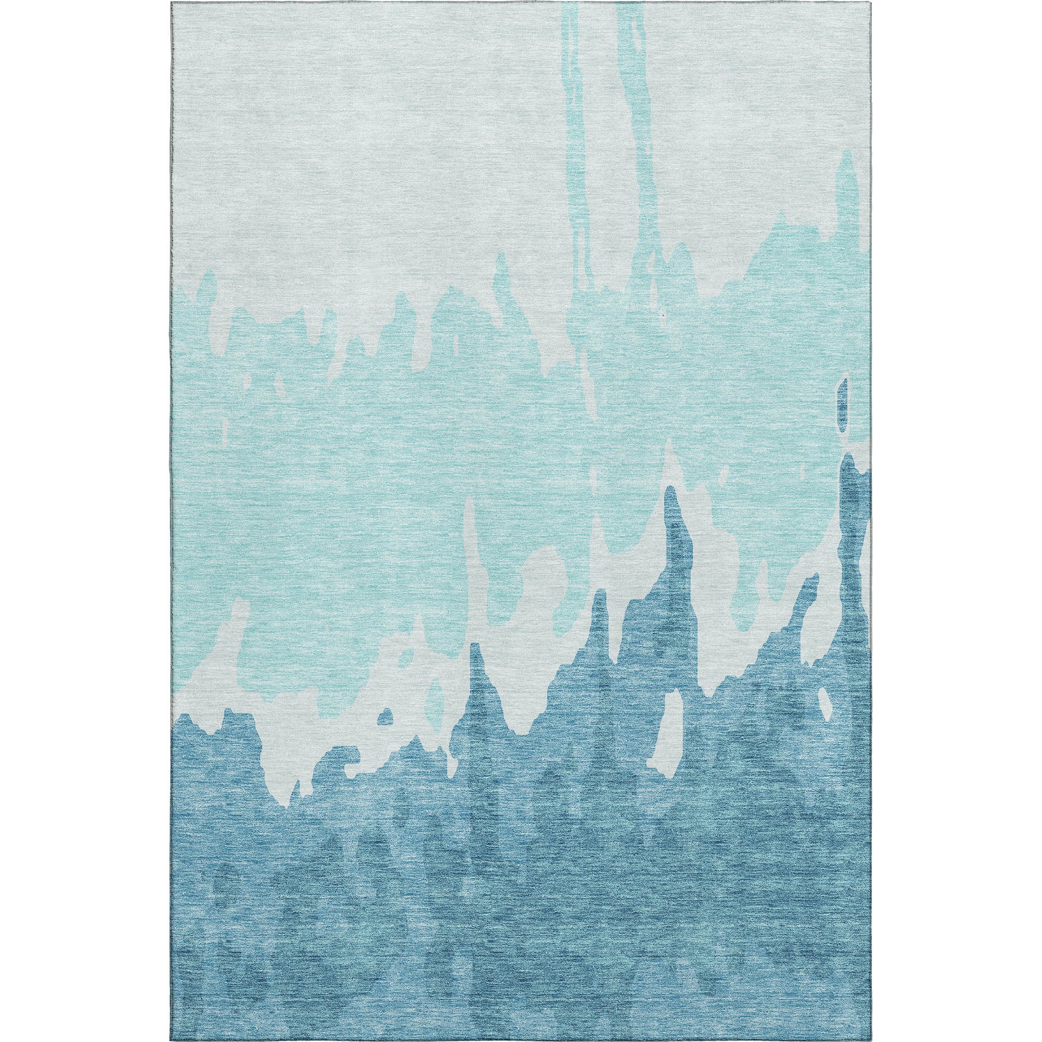 Seville Machine Washable Transitional Teal Rug 2'6" x 3'10" #shape_Rectangle