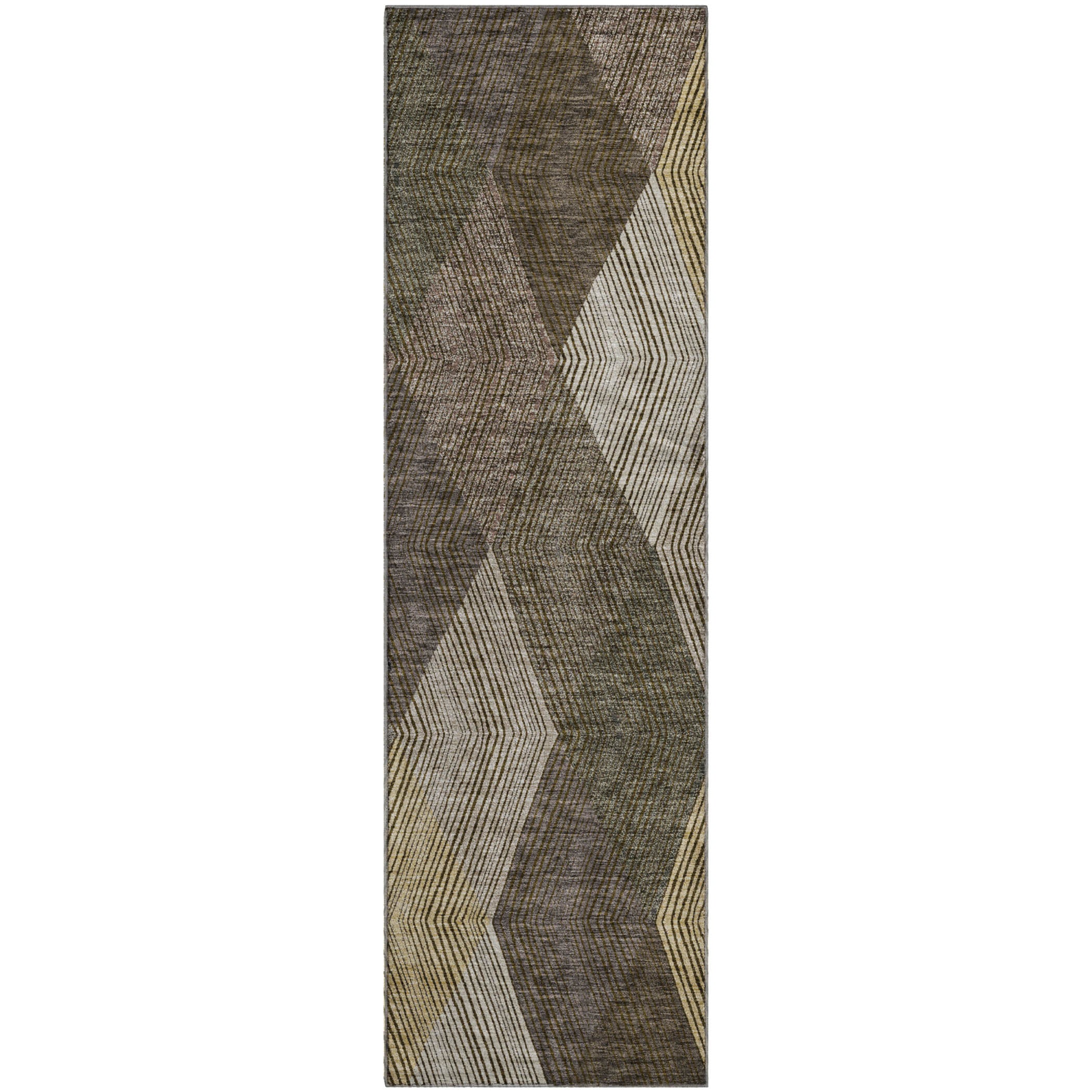 Seville Machine Washable Transitional Brown Rug 2'3" x 7'6" #shape_Runner