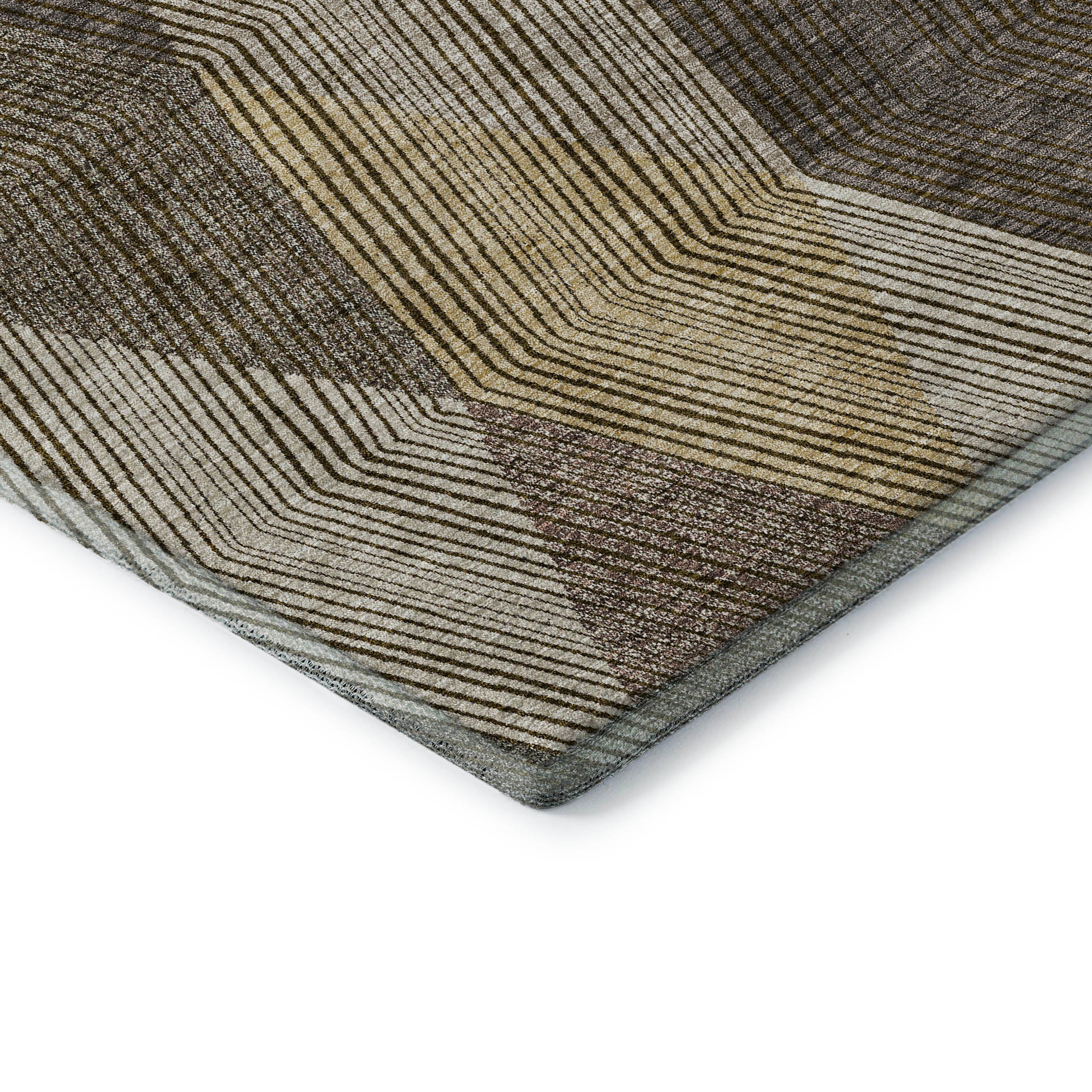 Seville Machine Washable Transitional Brown Rug 1'8" x 2'6" #shape_Rectangle