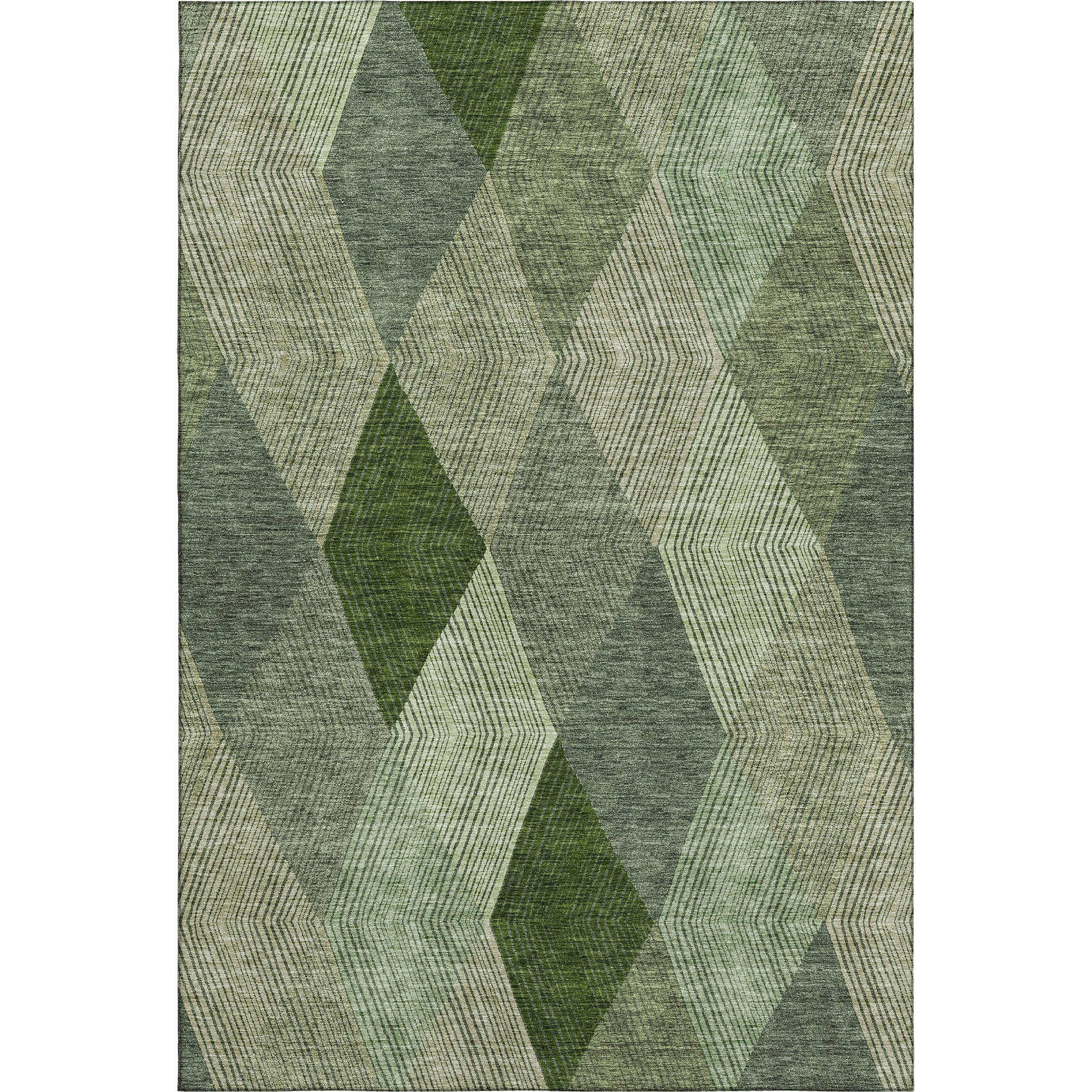 Seville Machine Washable Transitional Green Rug 2'6" x 3'10" #shape_Rectangle