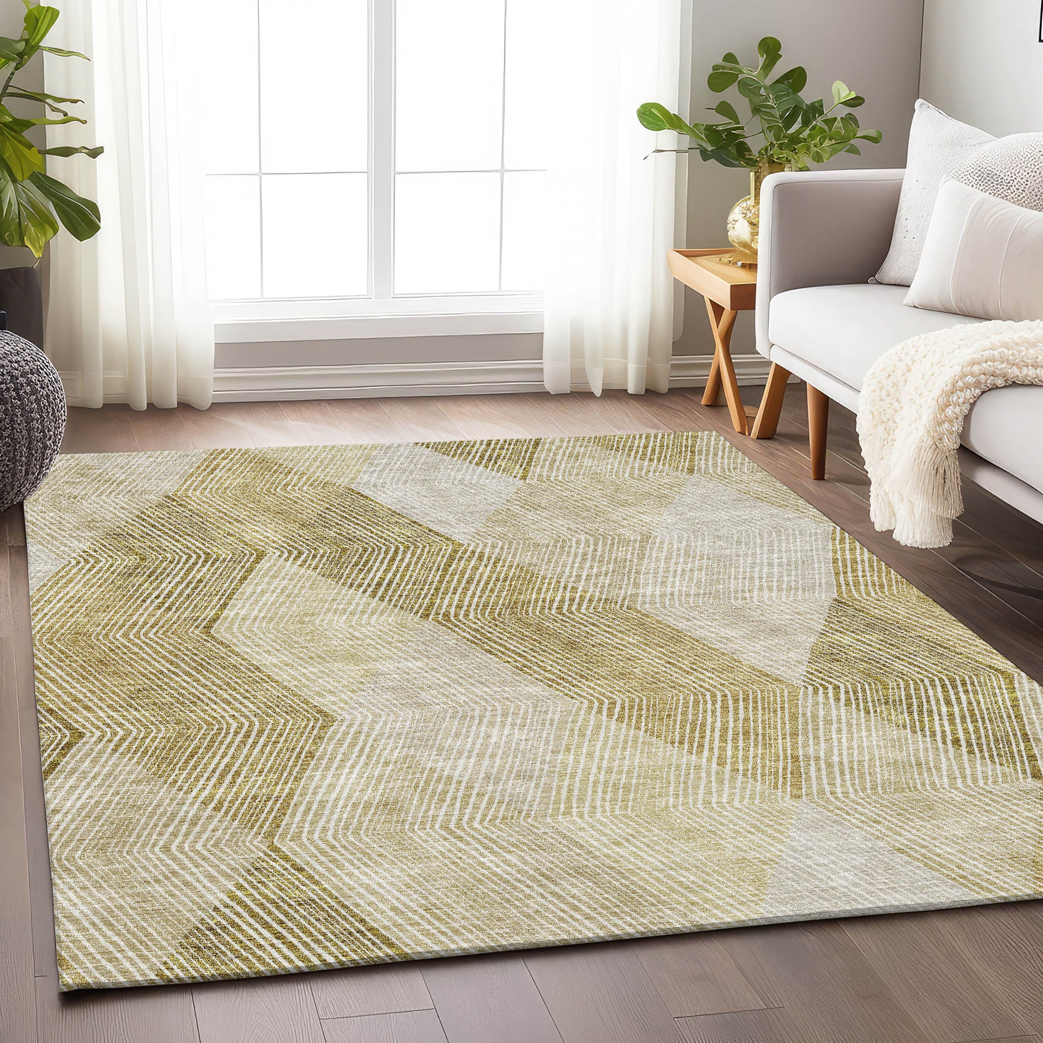 Seville Machine Washable Transitional Ivory Rug 2'6" x 3'10" #shape_Rectangle