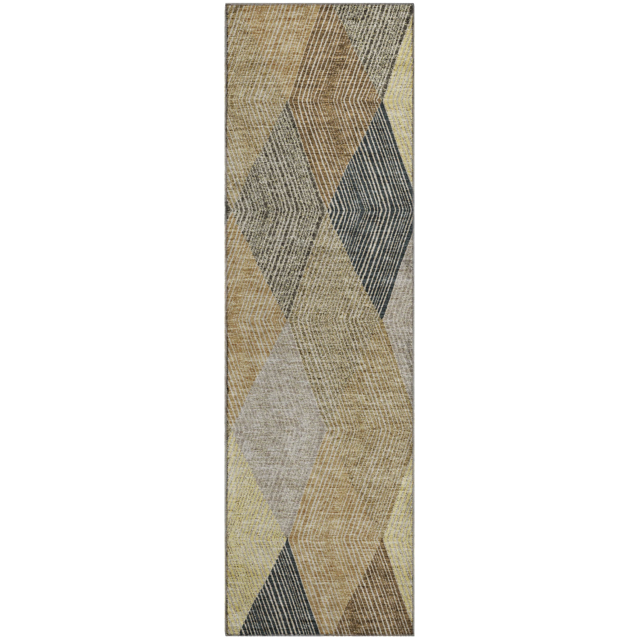 Seville Machine Washable Transitional Mocha Brown Rug 2'3" x 7'6" #shape_Runner