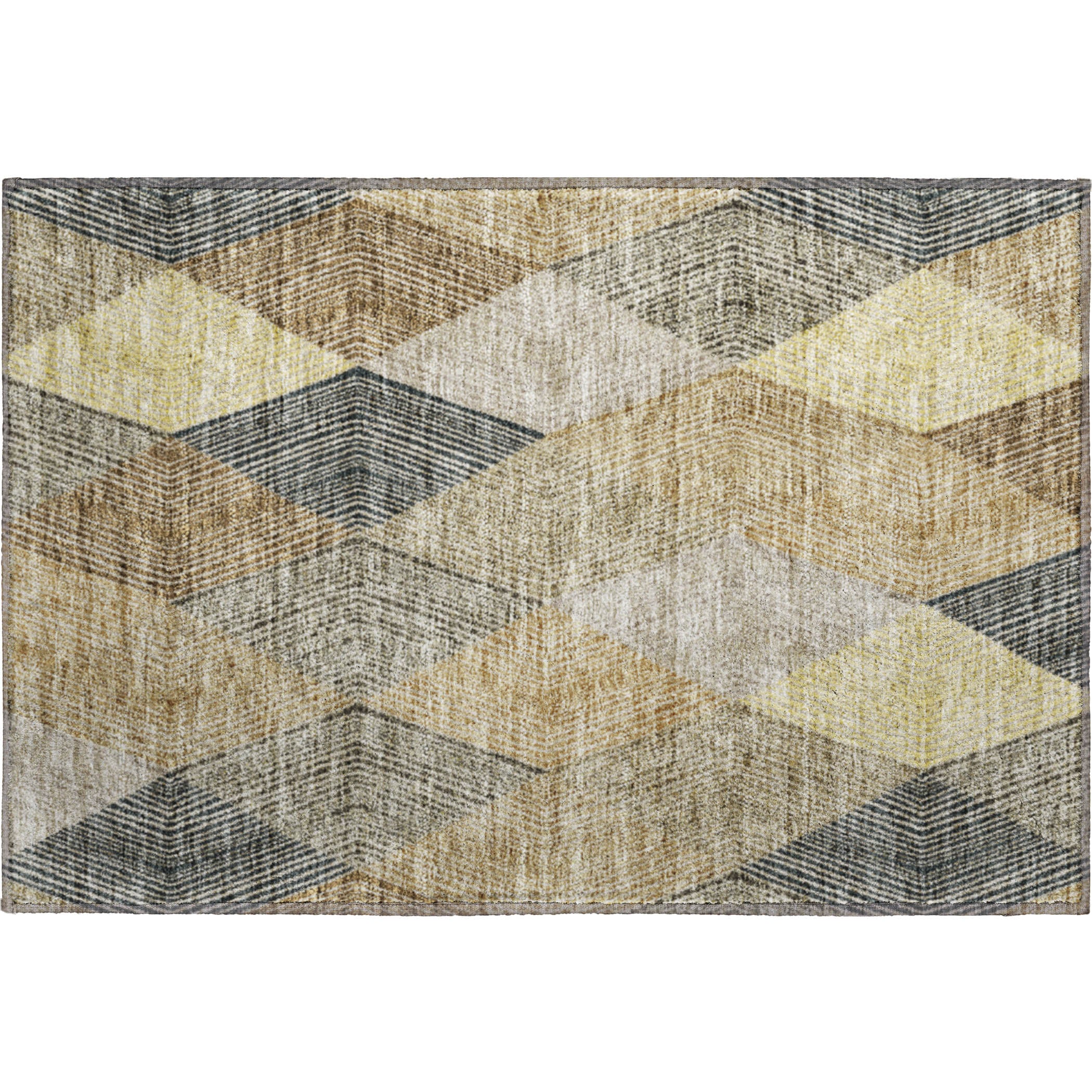 Seville Machine Washable Transitional Mocha Brown Rug 1'8" x 2'6" #shape_Rectangle