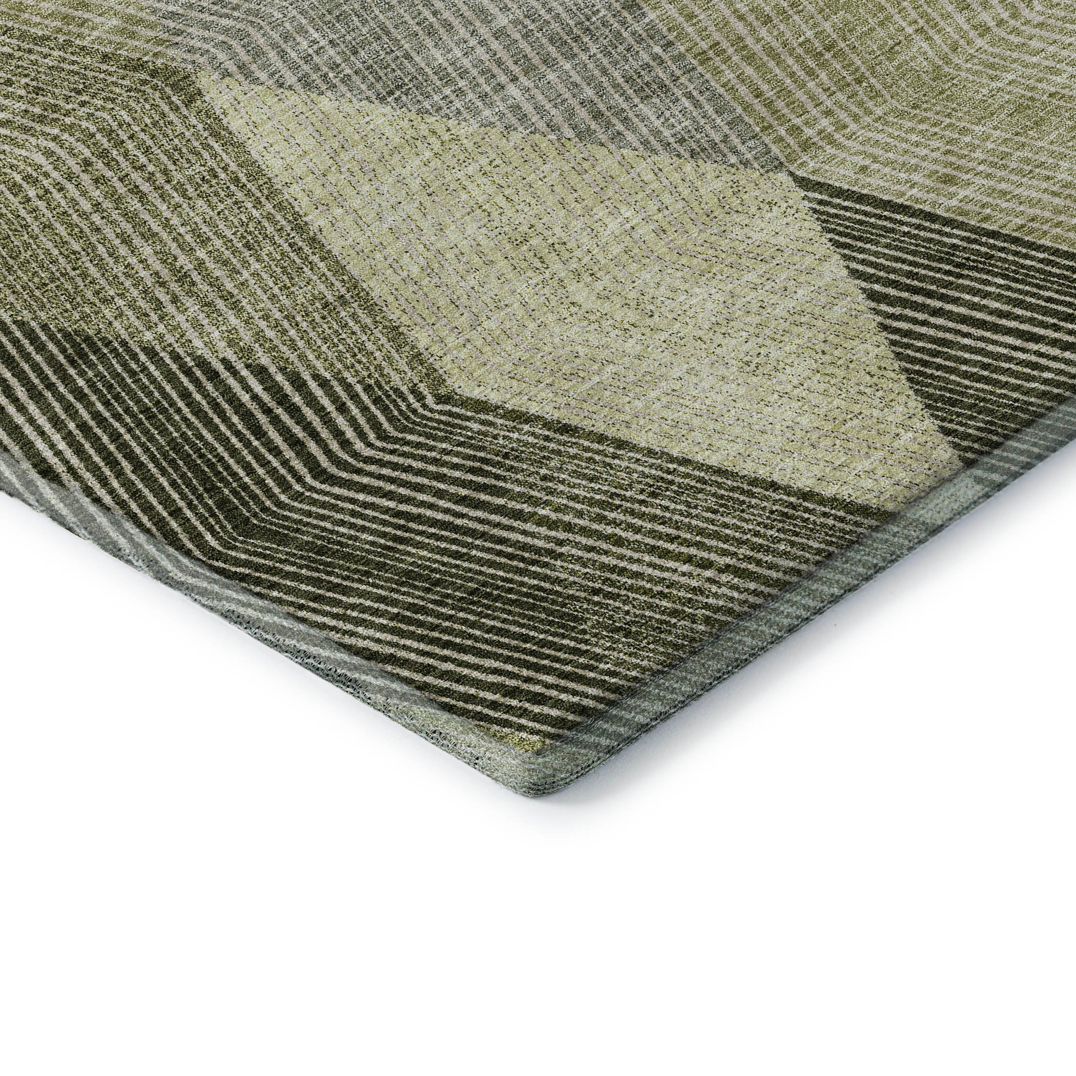 Seville Machine Washable Transitional Olive Green Rug 1'8" x 2'6" #shape_Rectangle