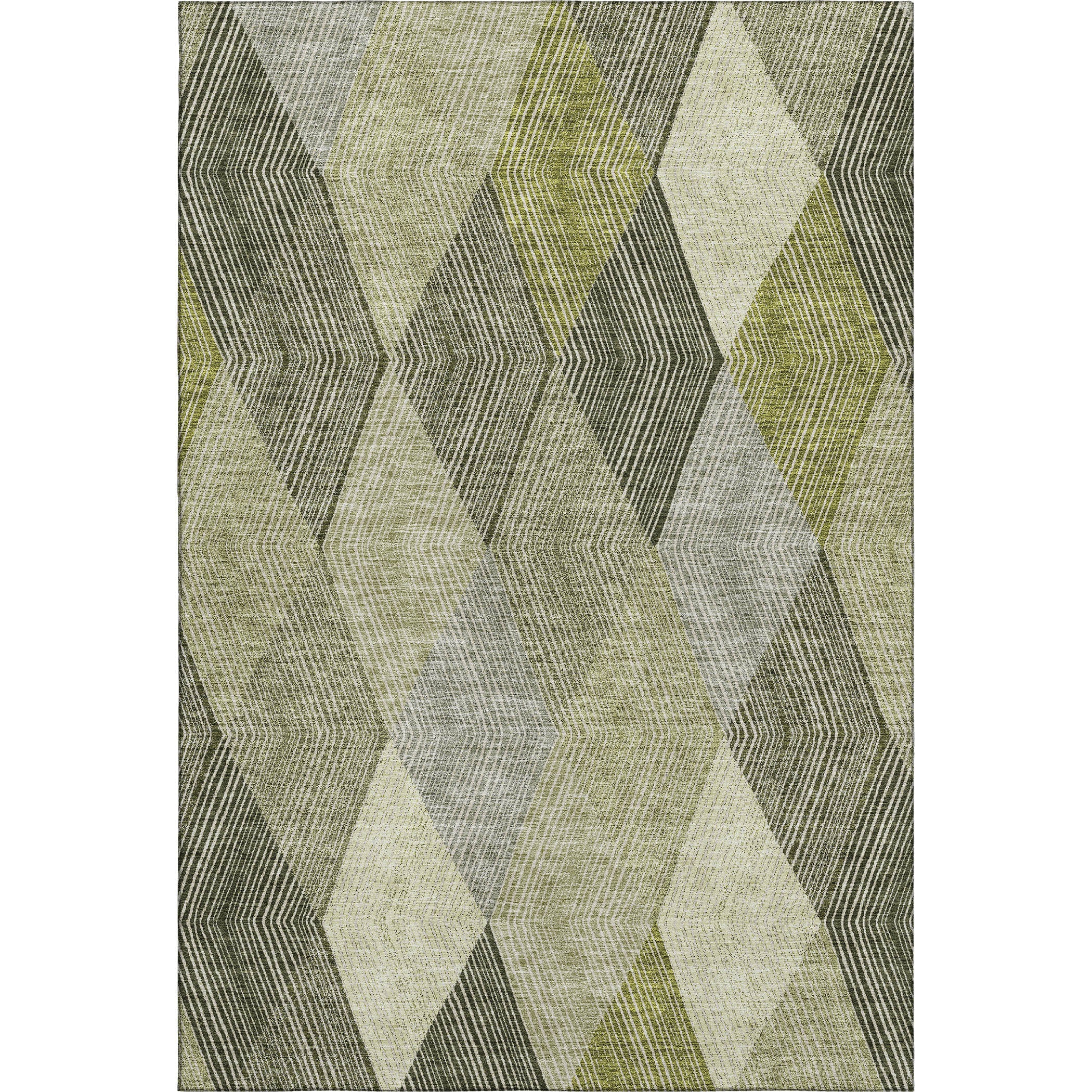 Seville Machine Washable Transitional Olive Green Rug 2'6" x 3'10" #shape_Rectangle