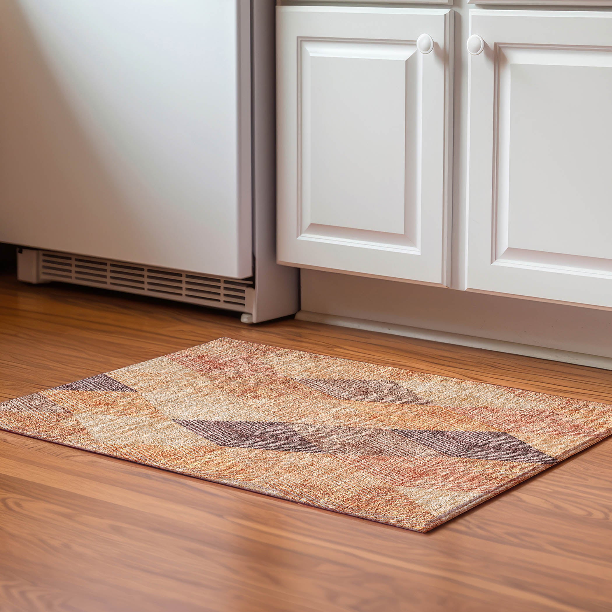 Seville Machine Washable Transitional Orange Rug 1'8" x 2'6" #shape_Rectangle