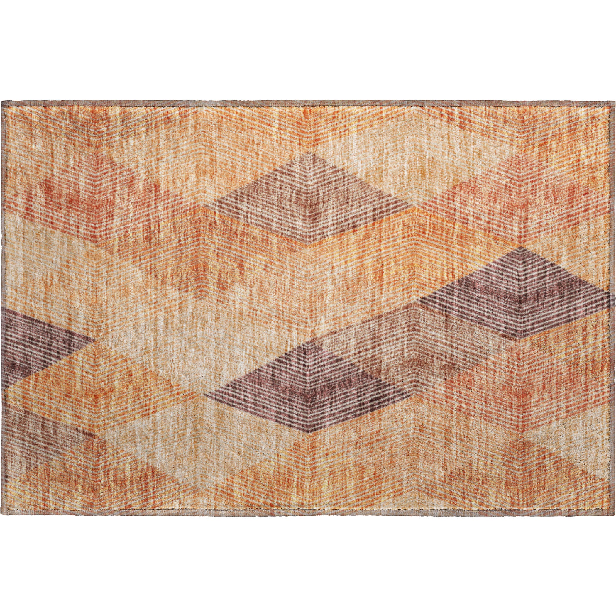 Seville Machine Washable Transitional Orange Rug 1'8" x 2'6" #shape_Rectangle