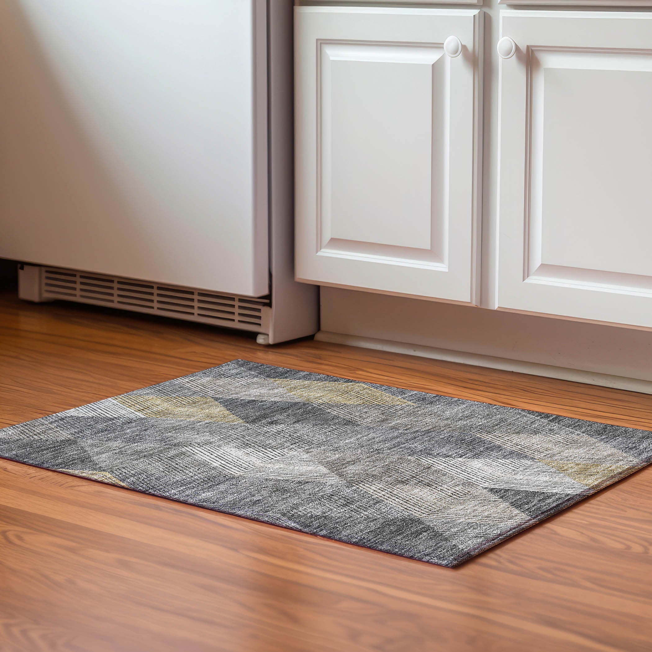 Seville Machine Washable Transitional Pewter Gray Rug 1'8" x 2'6" #shape_Rectangle