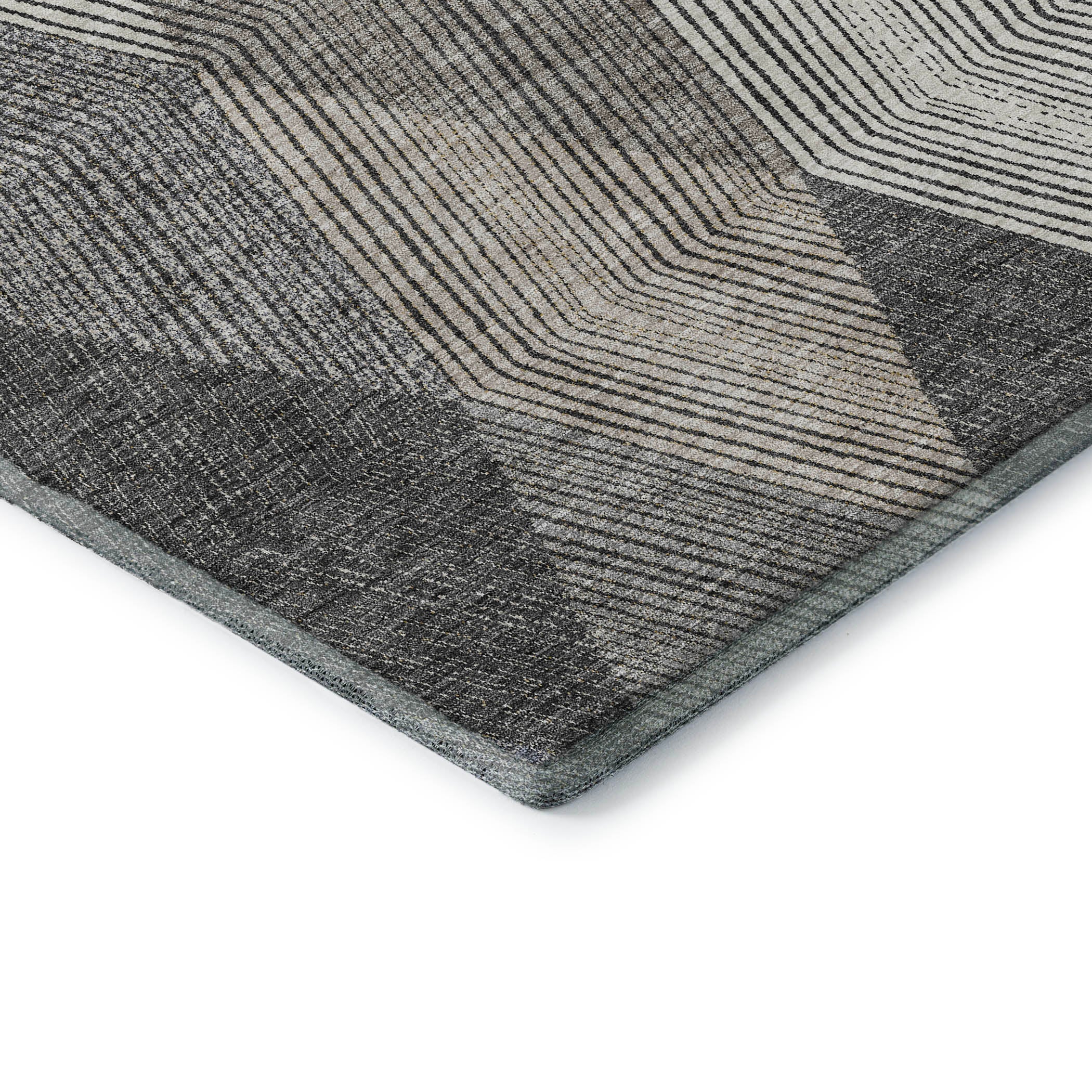 Seville Machine Washable Transitional Pewter Gray Rug 1'8" x 2'6" #shape_Rectangle