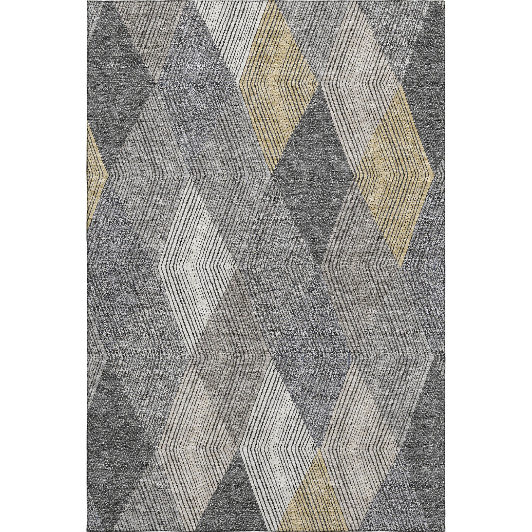 Seville Machine Washable Transitional Pewter Gray Rug 2'6" x 3'10" #shape_Rectangle