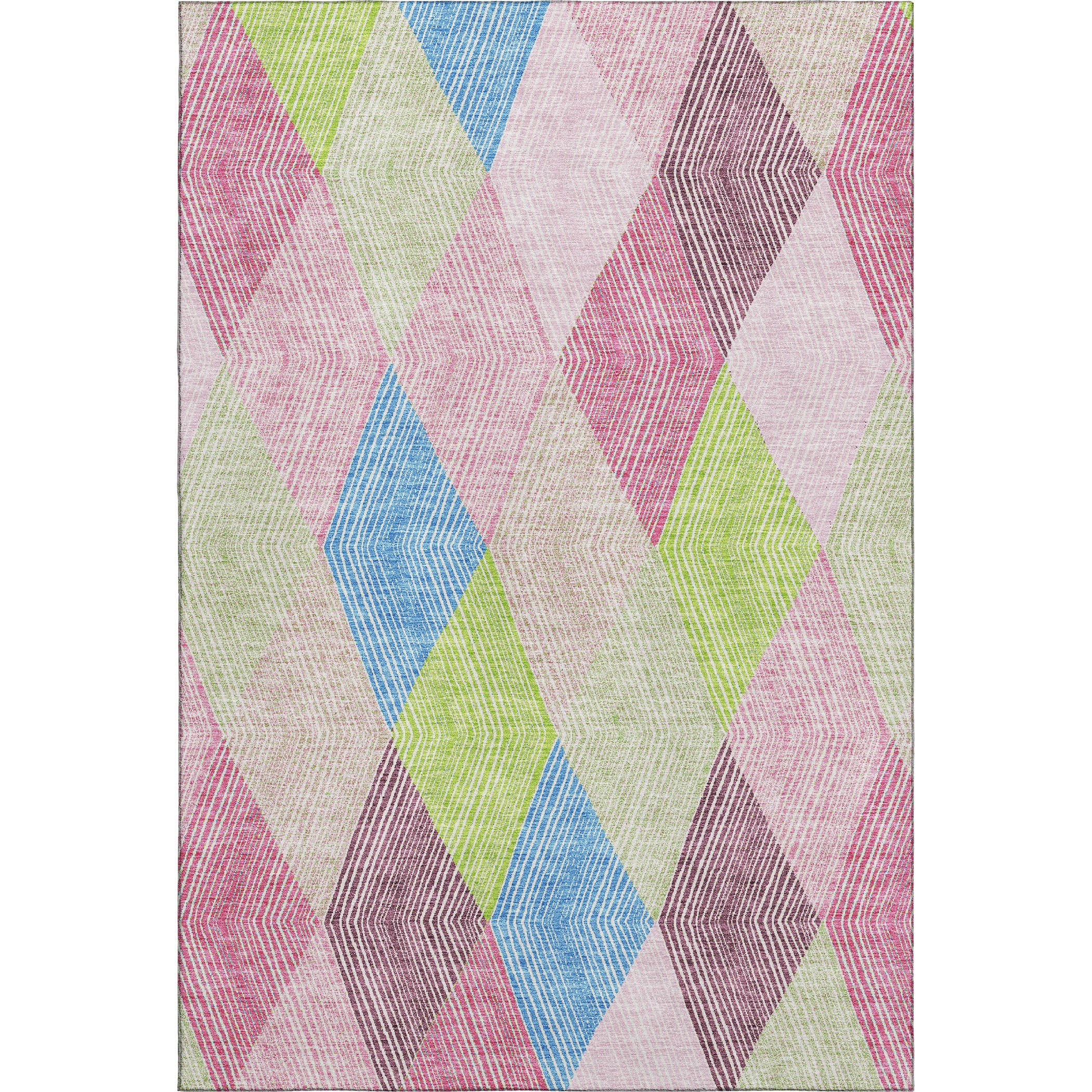 Seville Machine Washable Transitional Pink Rug 2'6" x 3'10" #shape_Rectangle