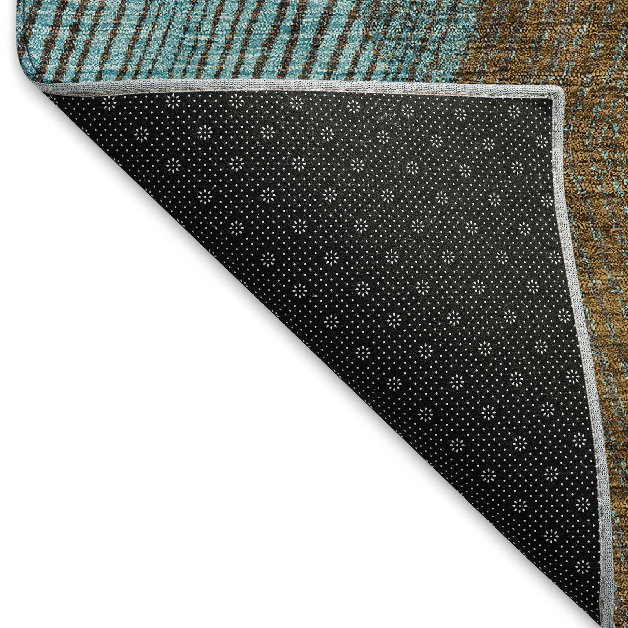 Seville Machine Washable Transitional Teal Rug 1'8" x 2'6" #shape_Rectangle
