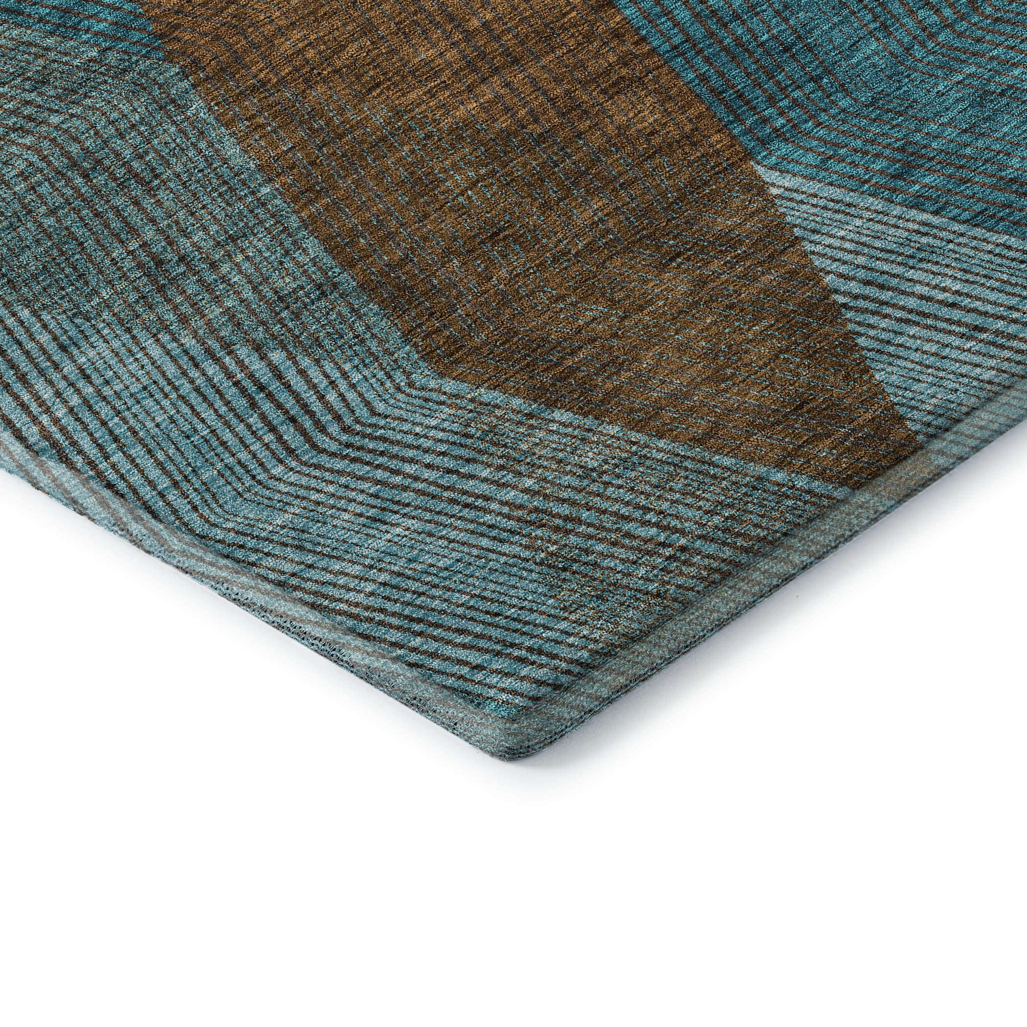 Seville Machine Washable Transitional Teal Rug 1'8" x 2'6" #shape_Rectangle