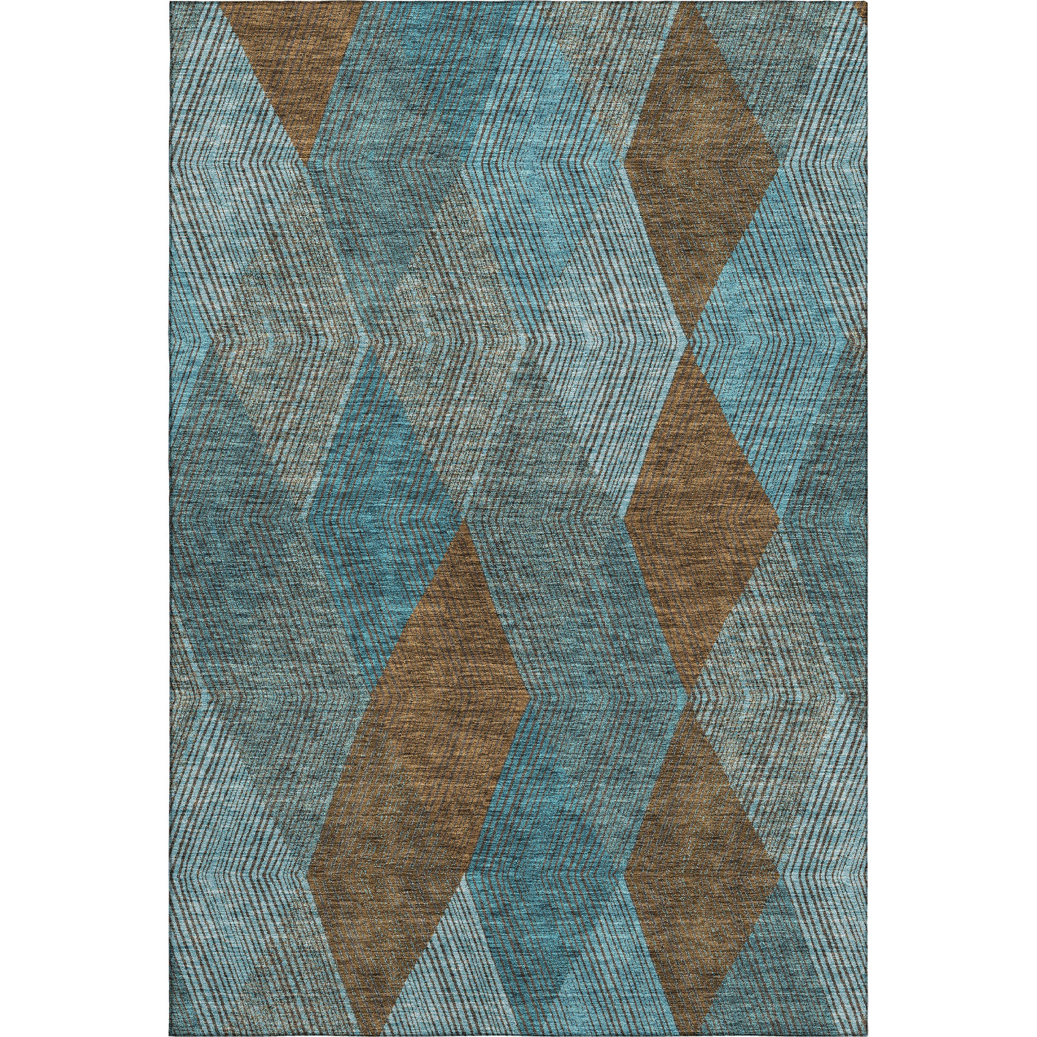 Seville Machine Washable Transitional Teal Rug 2'6" x 3'10" #shape_Rectangle