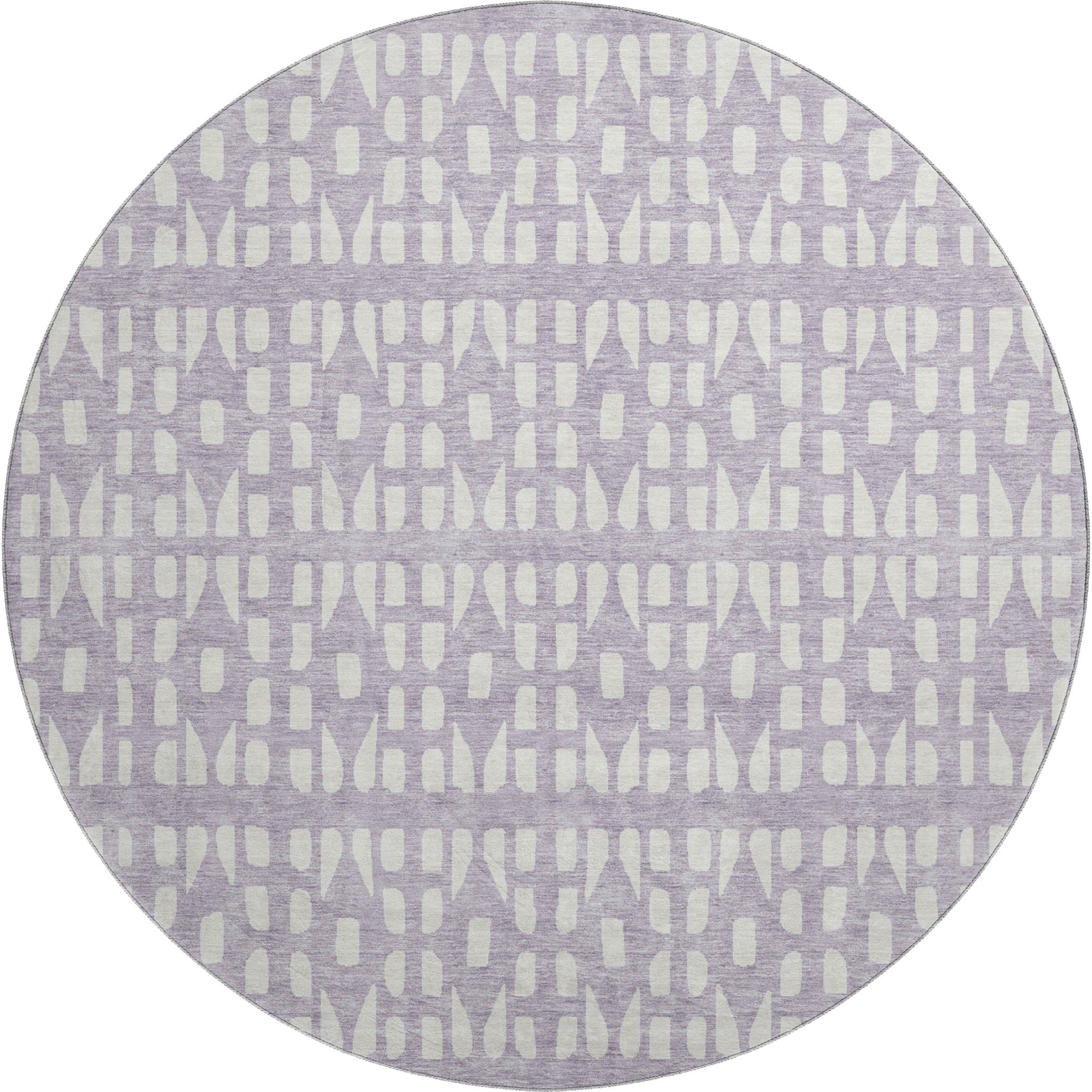 Kathmandu Machine Washable Transitional Lavender Purple Rug 8' x 8' #shape_Round