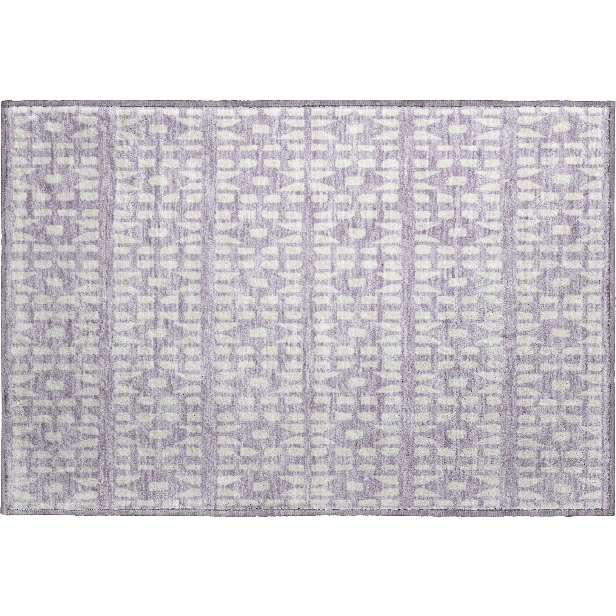 Kathmandu Machine Washable Transitional Lavender Purple Rug 1'8" x 2'6" #shape_Rectangle