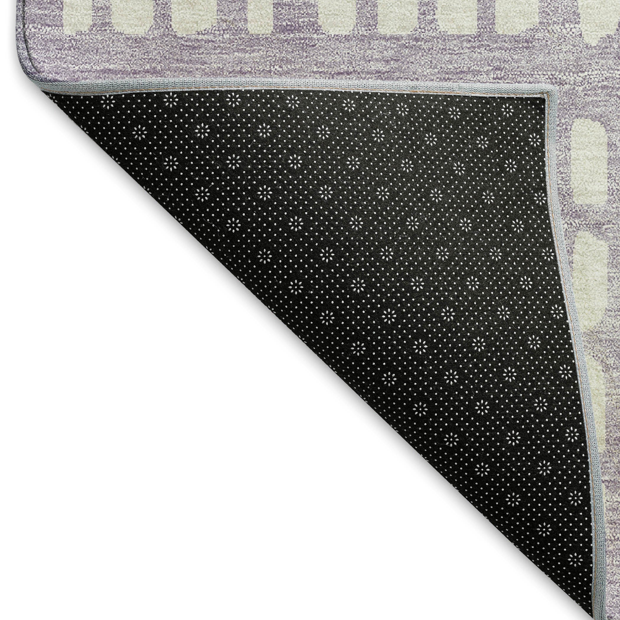 Kathmandu Machine Washable Transitional Lavender Purple Rug 1'8" x 2'6" #shape_Rectangle