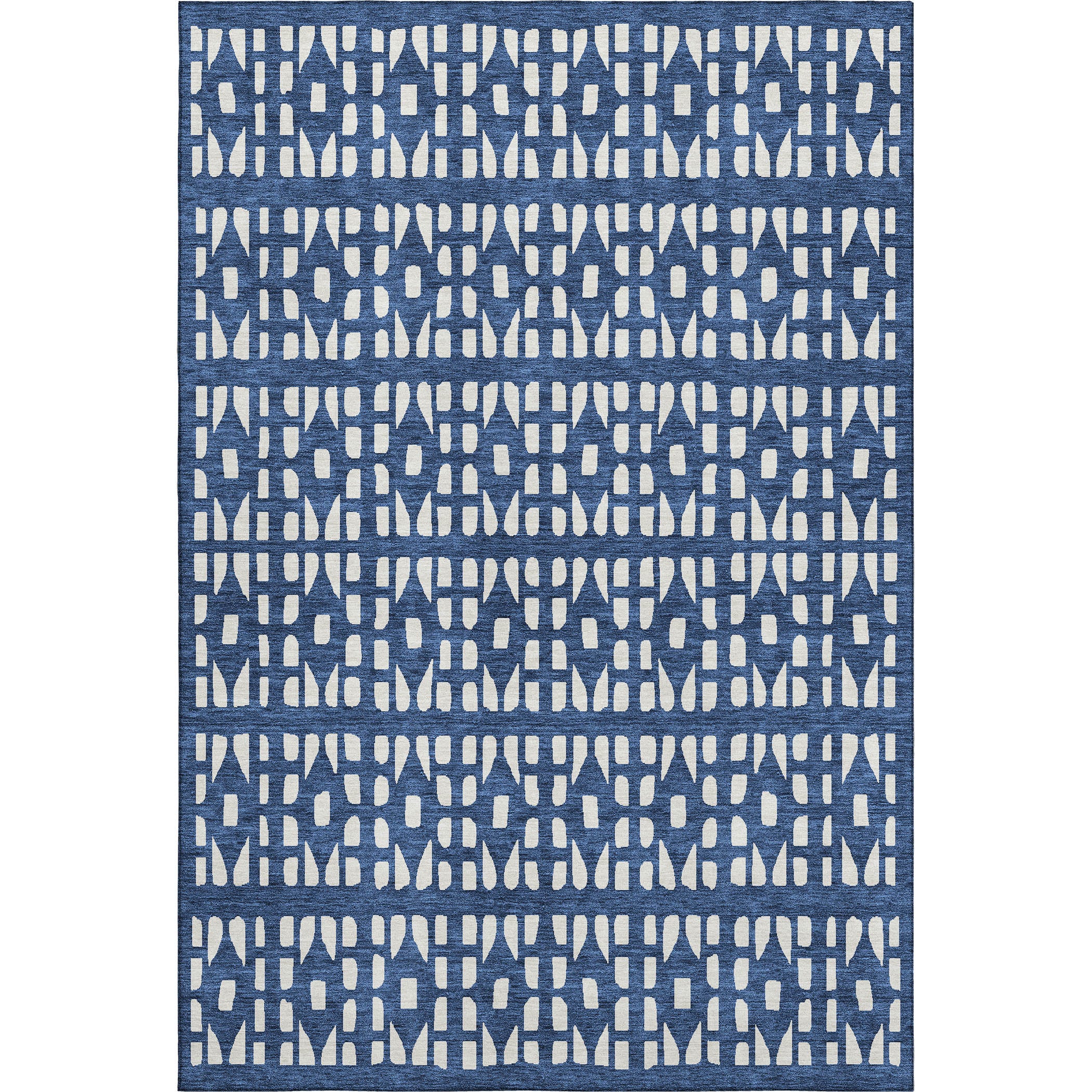 Kathmandu Machine Washable Transitional Navy Blue Rug 2'6" x 3'10" #shape_Rectangle